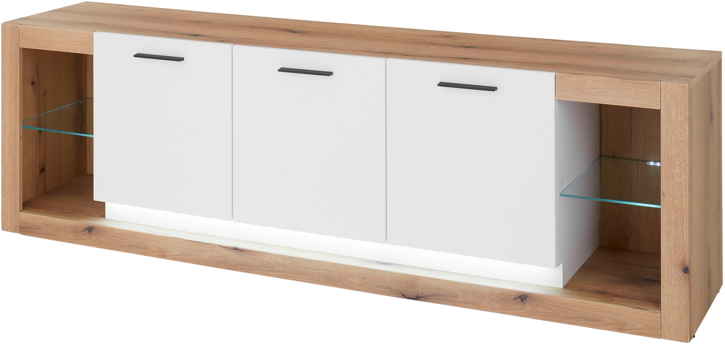 INOSIGN Lowboard »Brixen, moderner TV-Schrank, Kommode in Eiche Evoke Dekor mit Weiss«, Metallgriffe, ausreichend Stauraum, vielseitig einsetzbar
