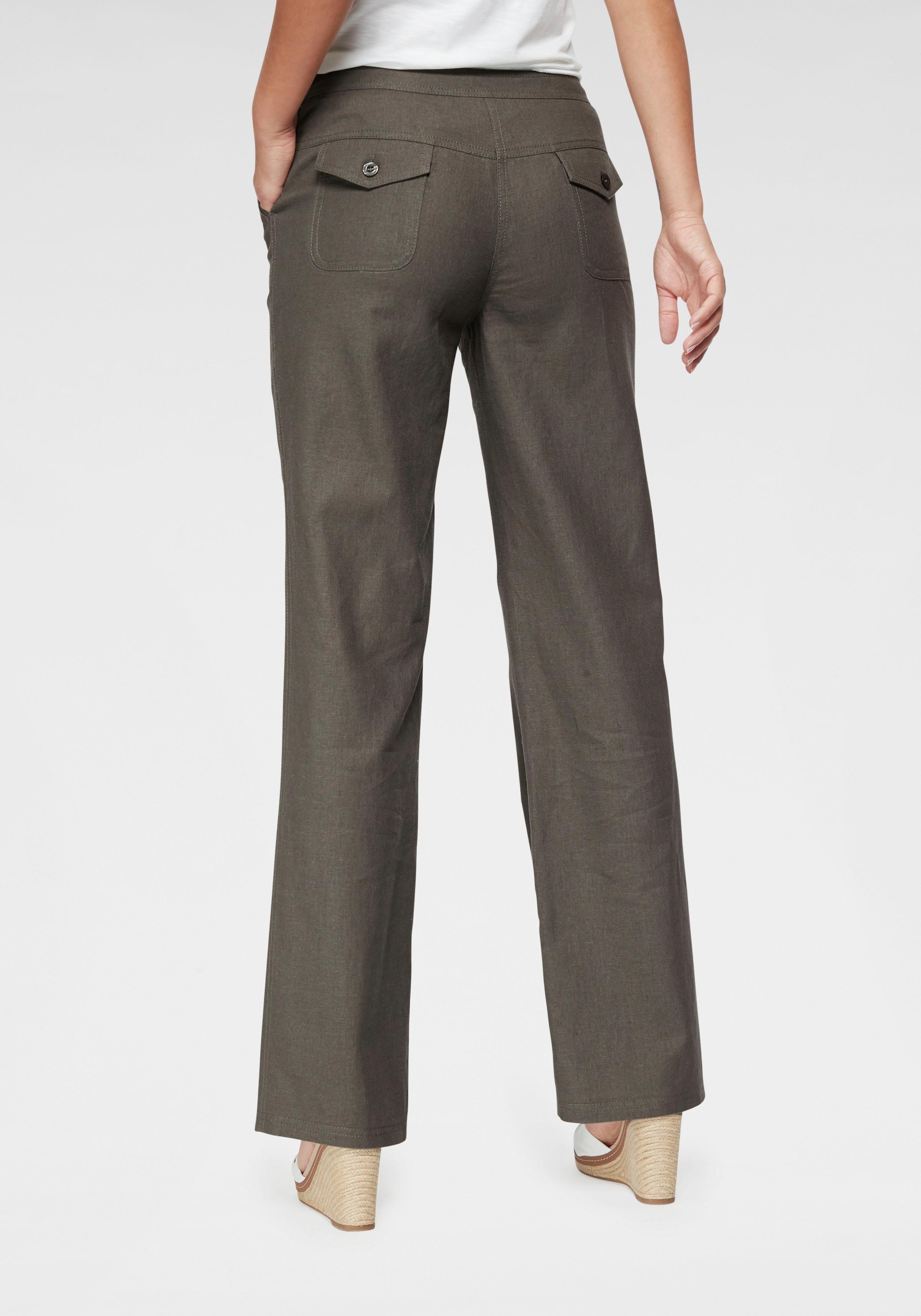 Aniston CASUAL Leinenhose, mit Bindeband