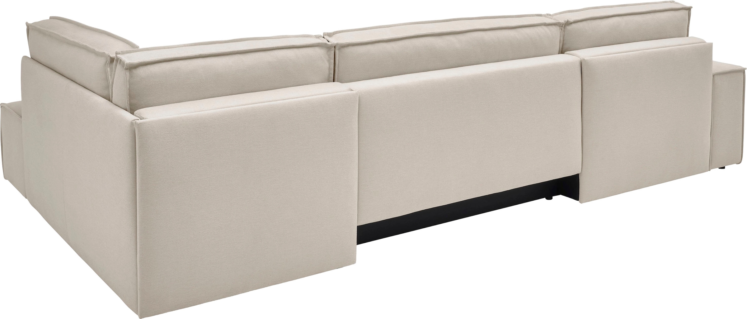 andas Wohnlandschaft »FINNLEY U-Form XXL 329 cm, Schlafsofa, Schlaffunktion m. Bettkasten«, (194/139 cm), Bouclé, Struktur und Cord