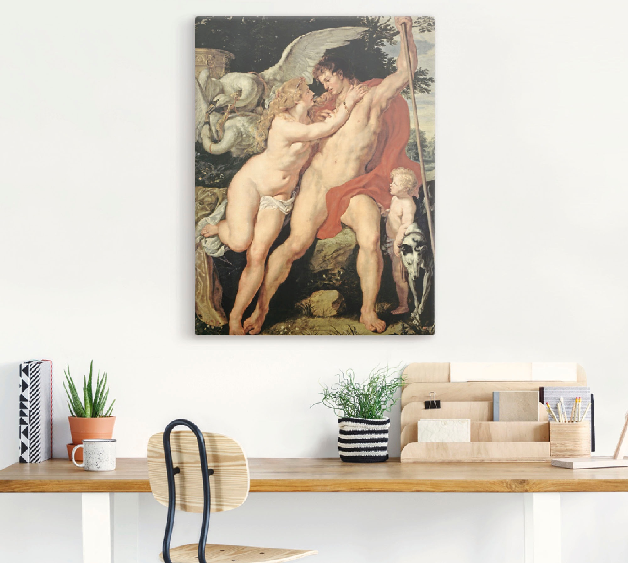 Artland Leinwandbild "Venus und Adonis. Um 1610" Paar 1 Stk. tlg. auf Holzrahmen gespannt