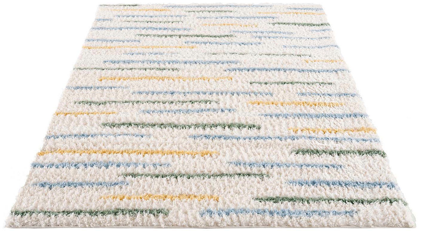 Image of Carpet City Hochflor-Teppich »Pulpy 562«, rechteckig, 30 mm Höhe, besonders weich, Streifen-Optik, ideal für Wohnzimmer & Schlafzimmer bei Ackermann Versand Schweiz