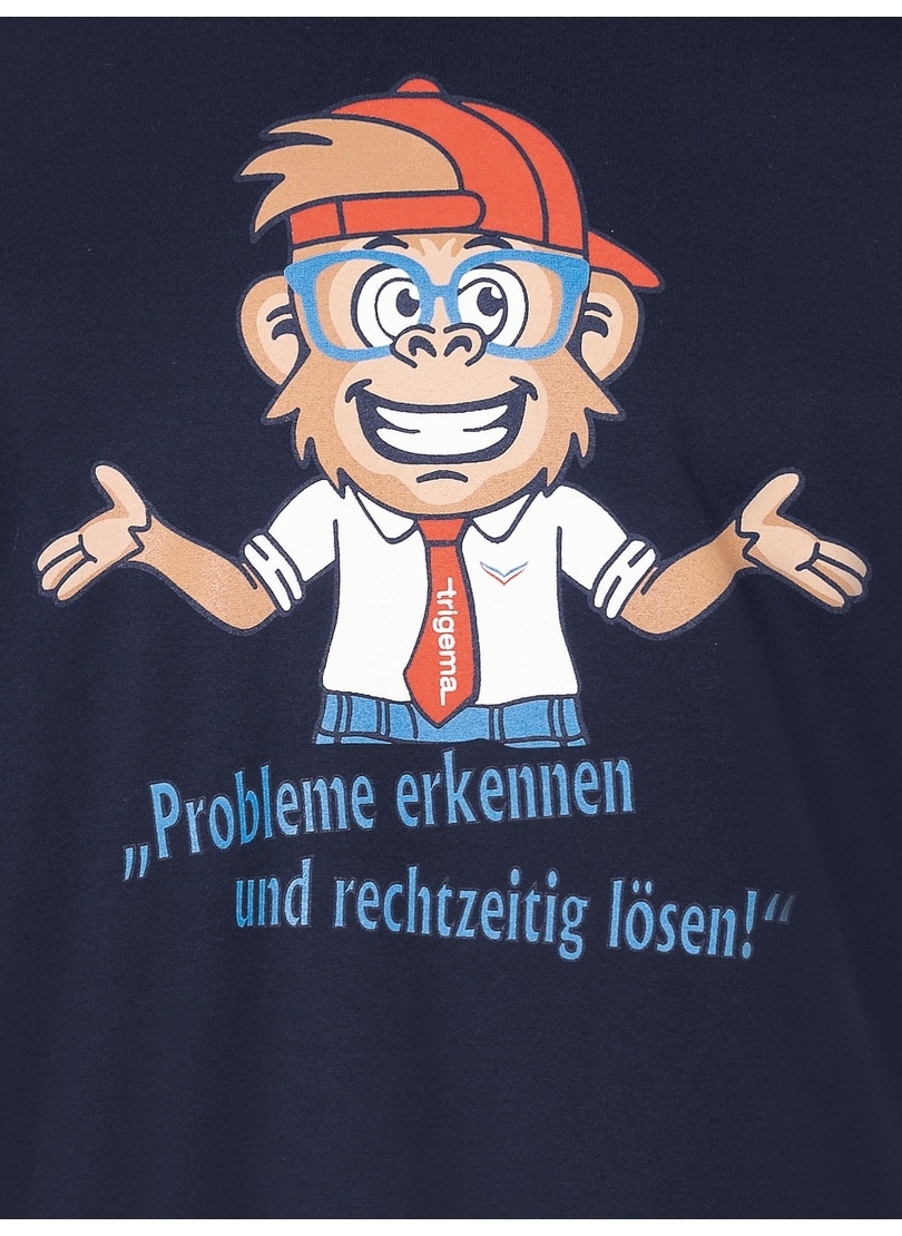 Trigema T-Shirt »TRIGEMA Spruch Shirt mit lustigem Affen-Print«, (1 tlg.)