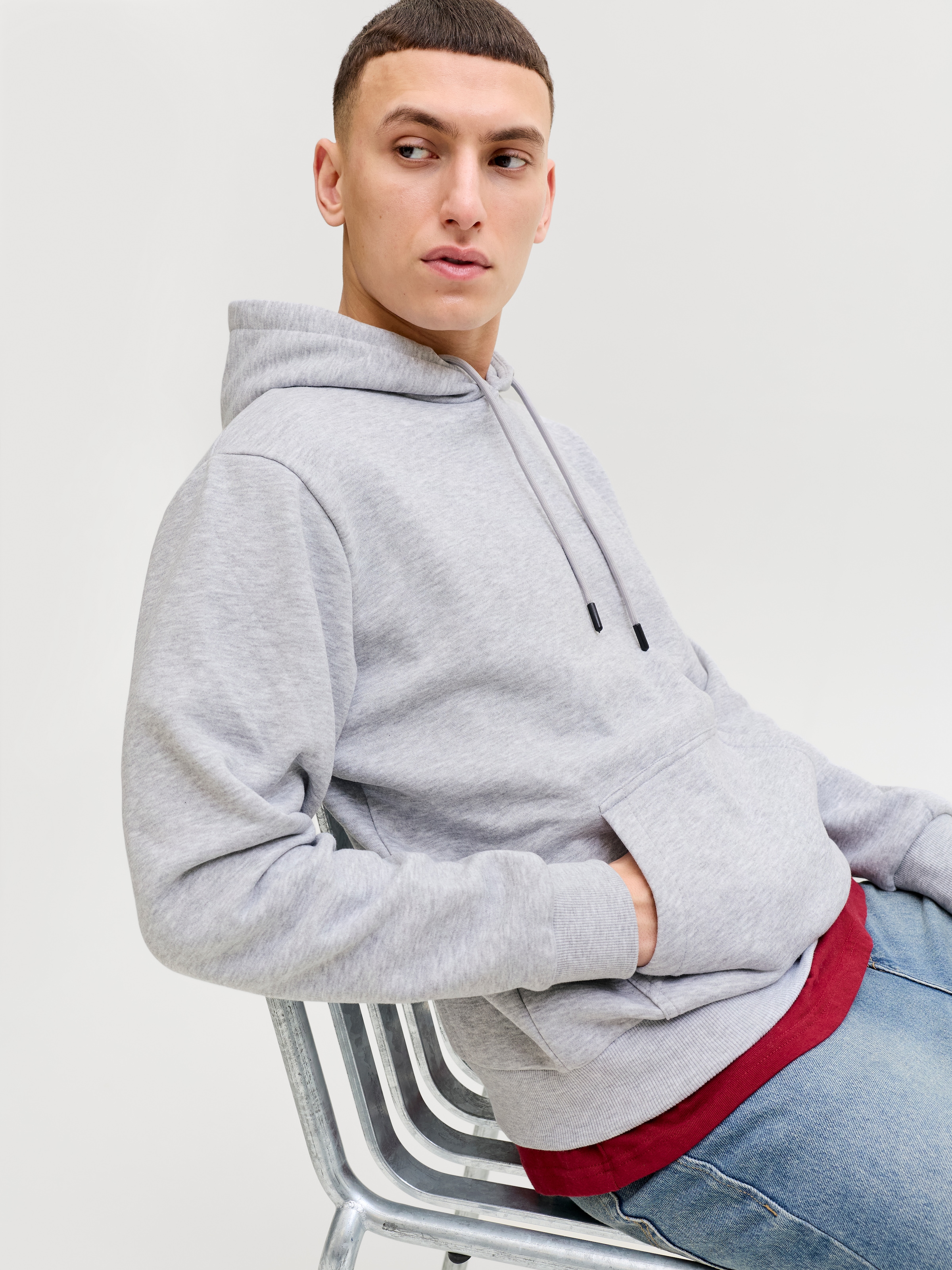 Jack & Jones Sweat à capuche »JJEBRADLEY SWEAT HOOD 2PK MP«, 2 mélange de matières, coupe décontractée
