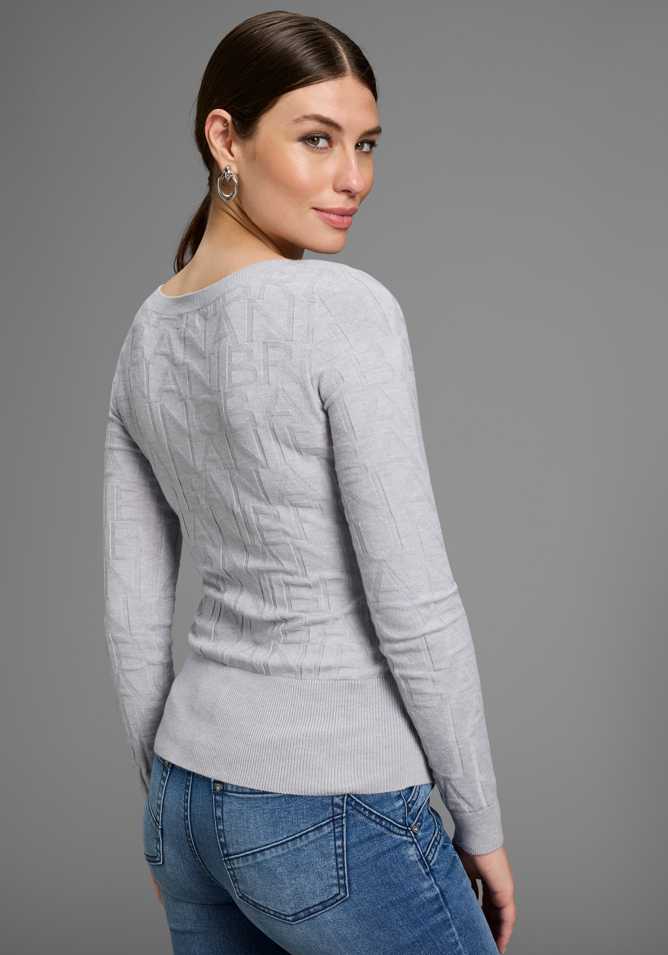 Bruno Banani Strickpullover, mit Marken-Strickmuster - NEUE KOLLEKTION