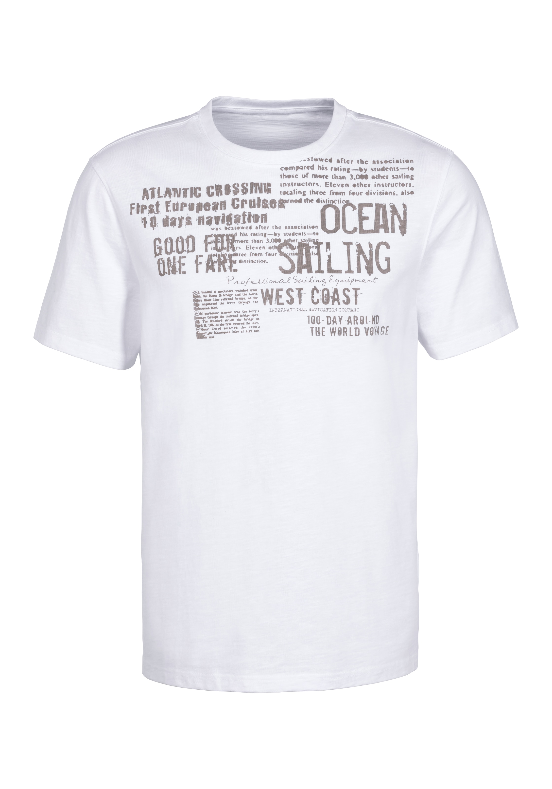 John Devin T-Shirt »mit Print«, Regular-Fit, aus Slub-Qualität, mit Print