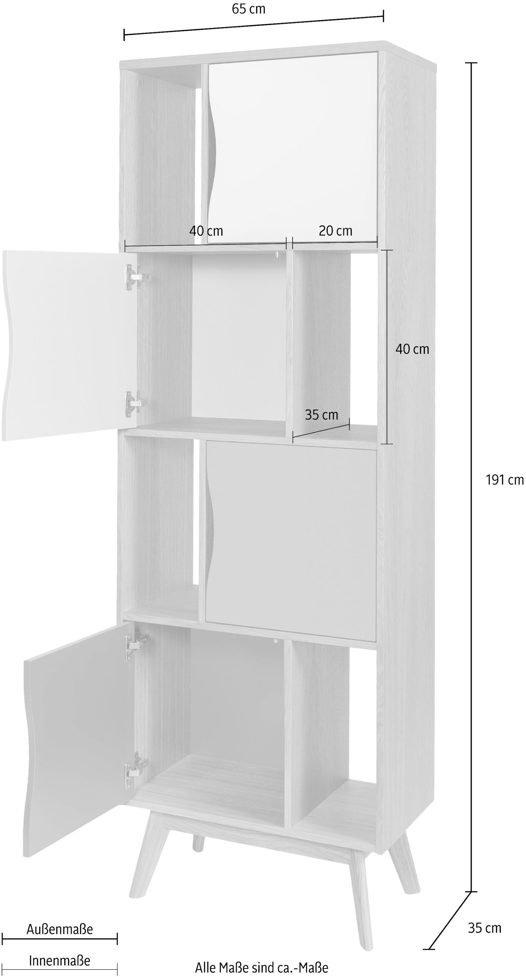 Eiche, Woodman Design 191 cm, aus Höhe skandinavisches Holzfurnier confortablement acheter »Avon«, schlichtes Bücherregal