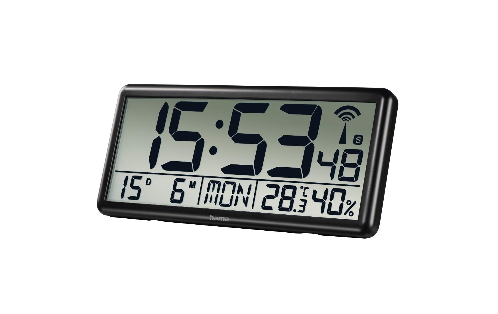  Horloge murale radio »Funkwandhuhr Wanduhr Jumbo DFC Digital extragrosse Anzeige« calendrier température