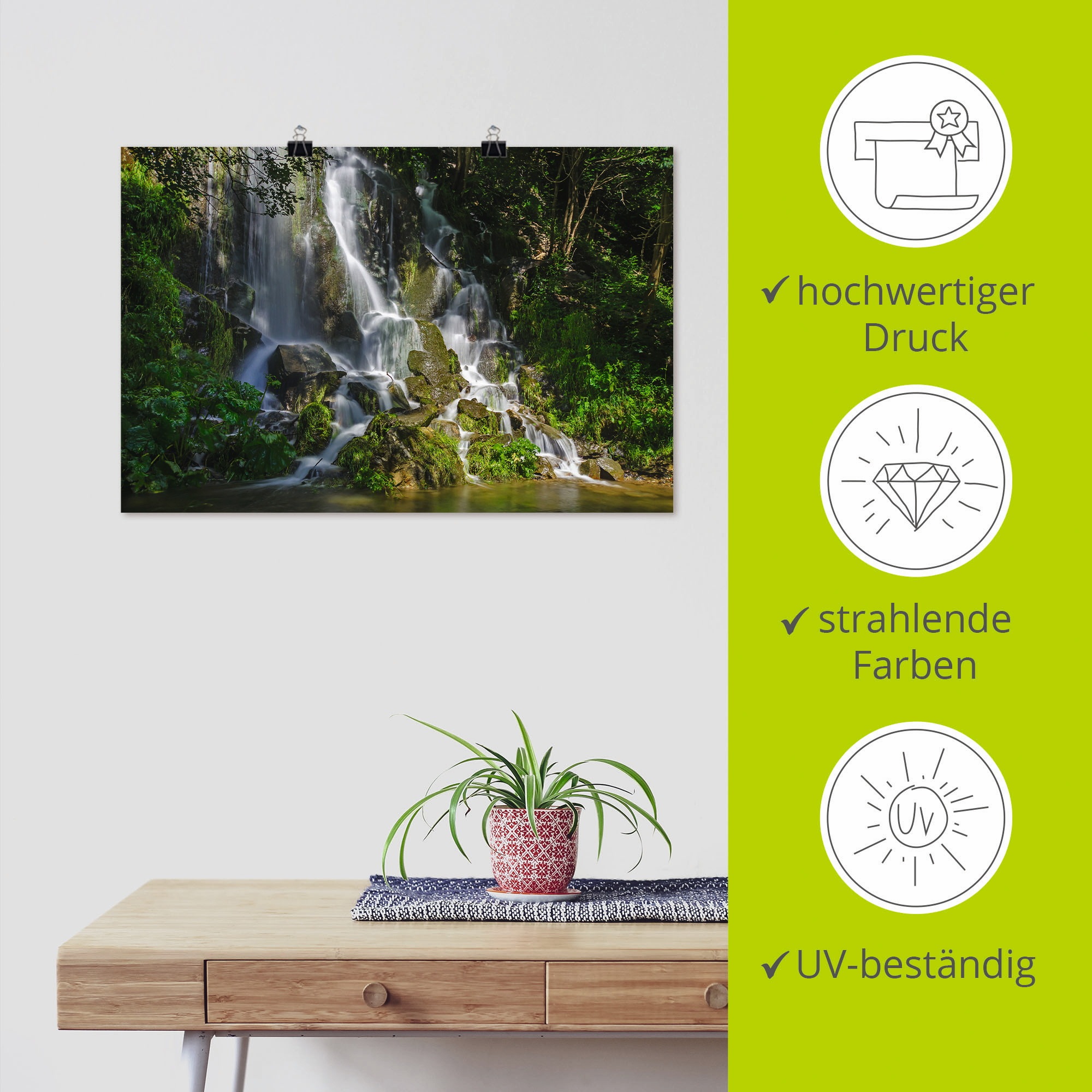 Artland Wandbild »Wasserfall im Harz«, Gewässer, (1 St.), als Poster in verschied. Grössen