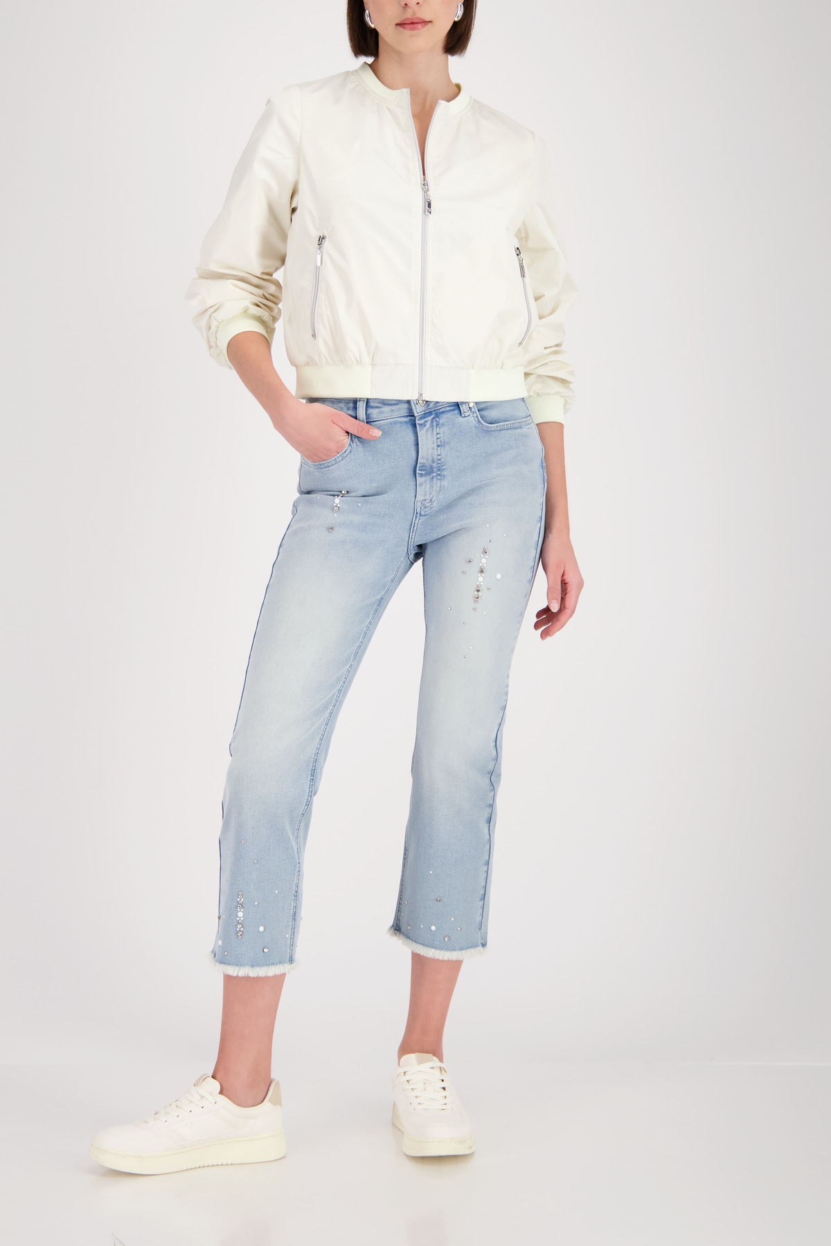 Monari Pantalon 7/8 »Hose Greta short Schmuck«  Regular fit mit Schmuckdetails