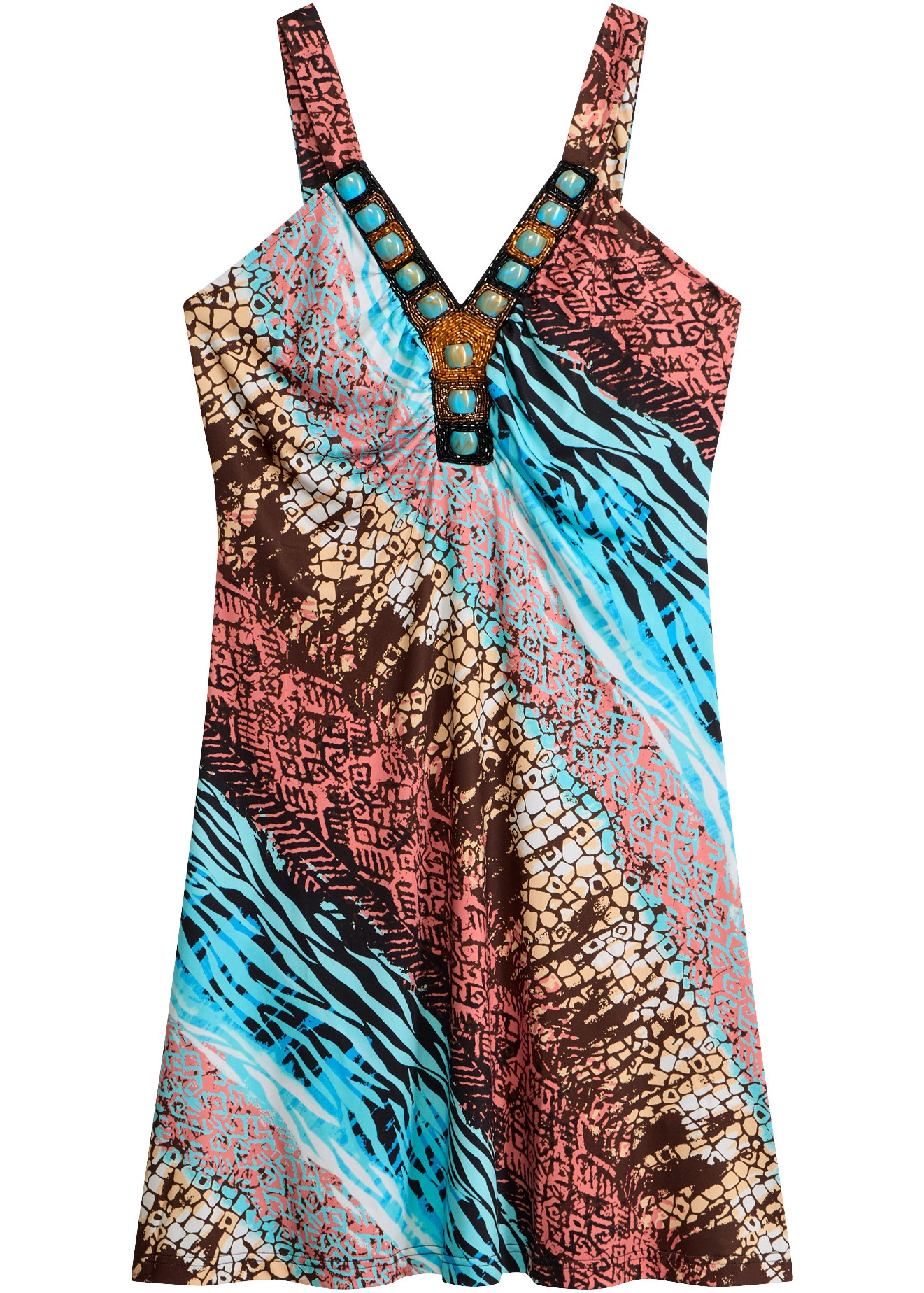 bonprix Robe t-shirt »Jerseykleid in A-Linie« für eleganten Look, aus Polyester und Elasthan, A-Linie, ärmellos