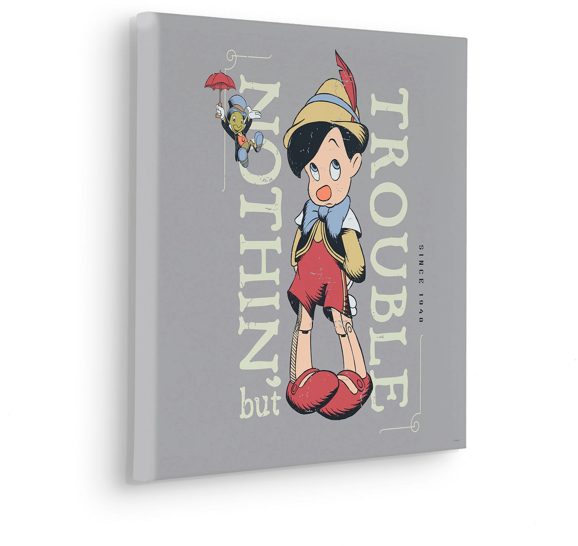 Komar Leinwandbild »Hey Pinocchio - Grösse 40 x 40 cm«, Disney, (1 St., 40 x 40 cm (Breite x Höhe), Keilrahmenbild mit Echtholzrahmen, Kinderzimmer