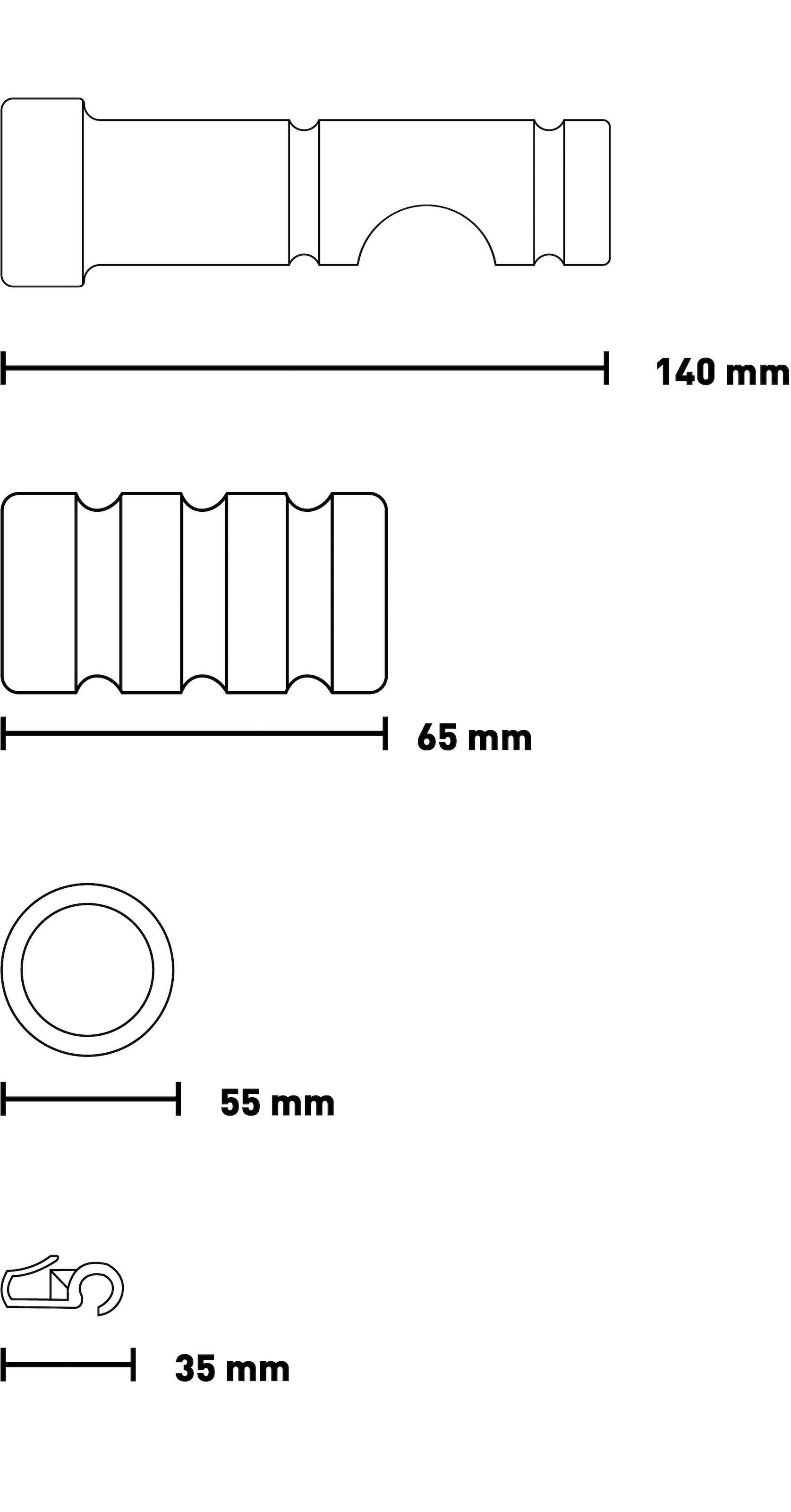 SN DECO GROUP Tringle à rideaux »Pisa« 1 läufig-läufig Fixmass 28 mm, Holz, verschiedene Längen und Farben, Komplettset
