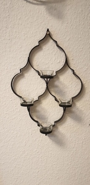 Image of Myflair Möbel & Accessoires Wandkerzenhalter, Kerzen-Wandleuchter, Kerzenhalter, Kerzenleuchter hängend, Wanddeko, schwarz, aus Metall, mit 4 Teelichthaltern, Wohnzimmer bei Ackermann Versand Schweiz