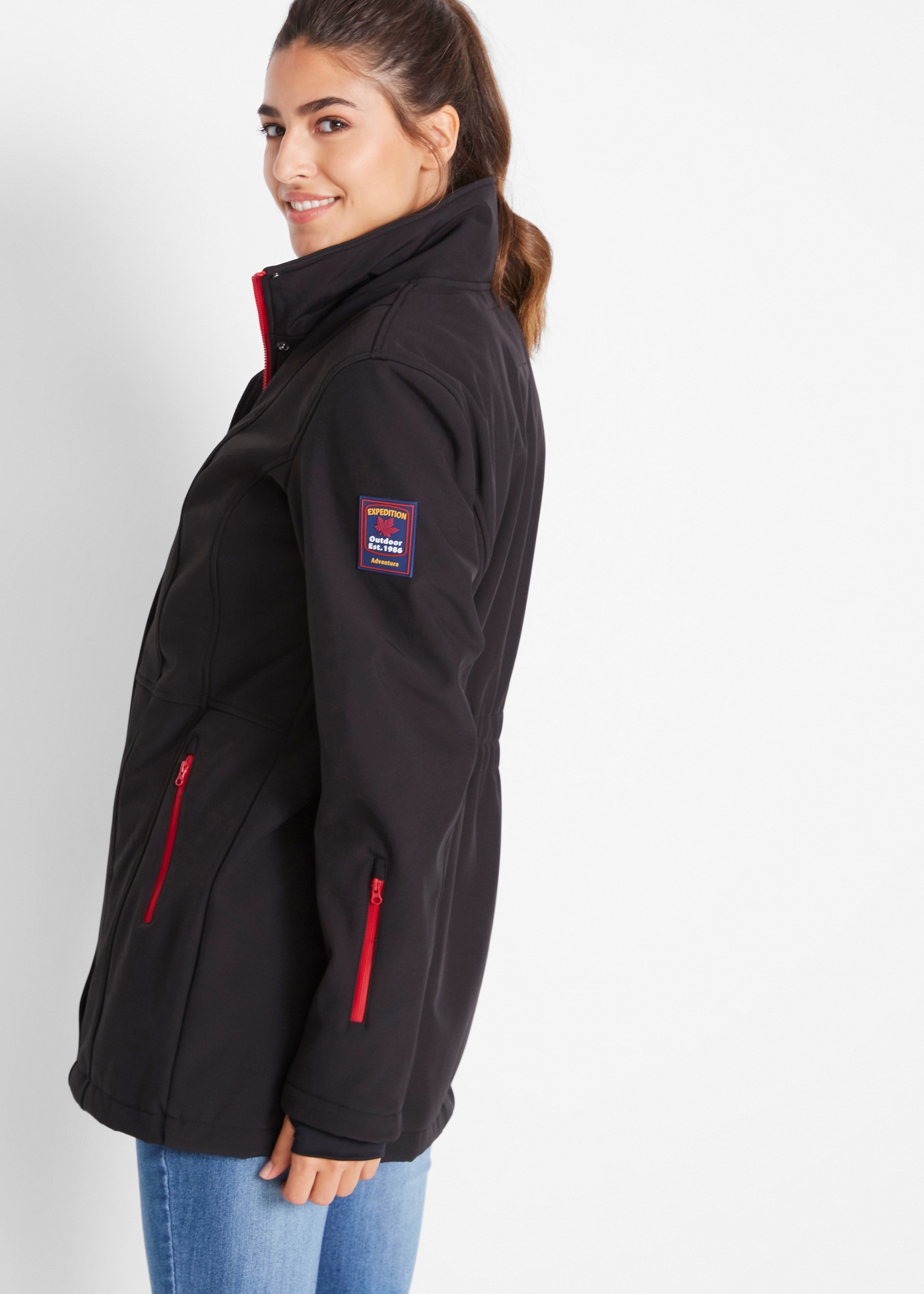 bonprix Veste softshell respirant, coupe-vent, déperlant, avec une forte teneur en stretch
