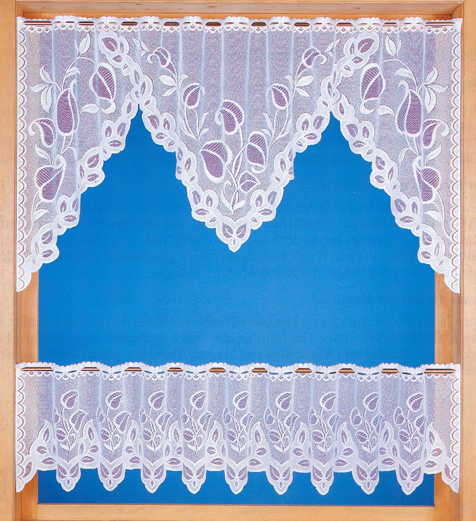 Image of Weckbrodt Scheibengardine "Eva" Stangendurchzug 1 Stk. tlg. Bistro, Jacquard, floral, 2teiliges Set, Gardine, Store