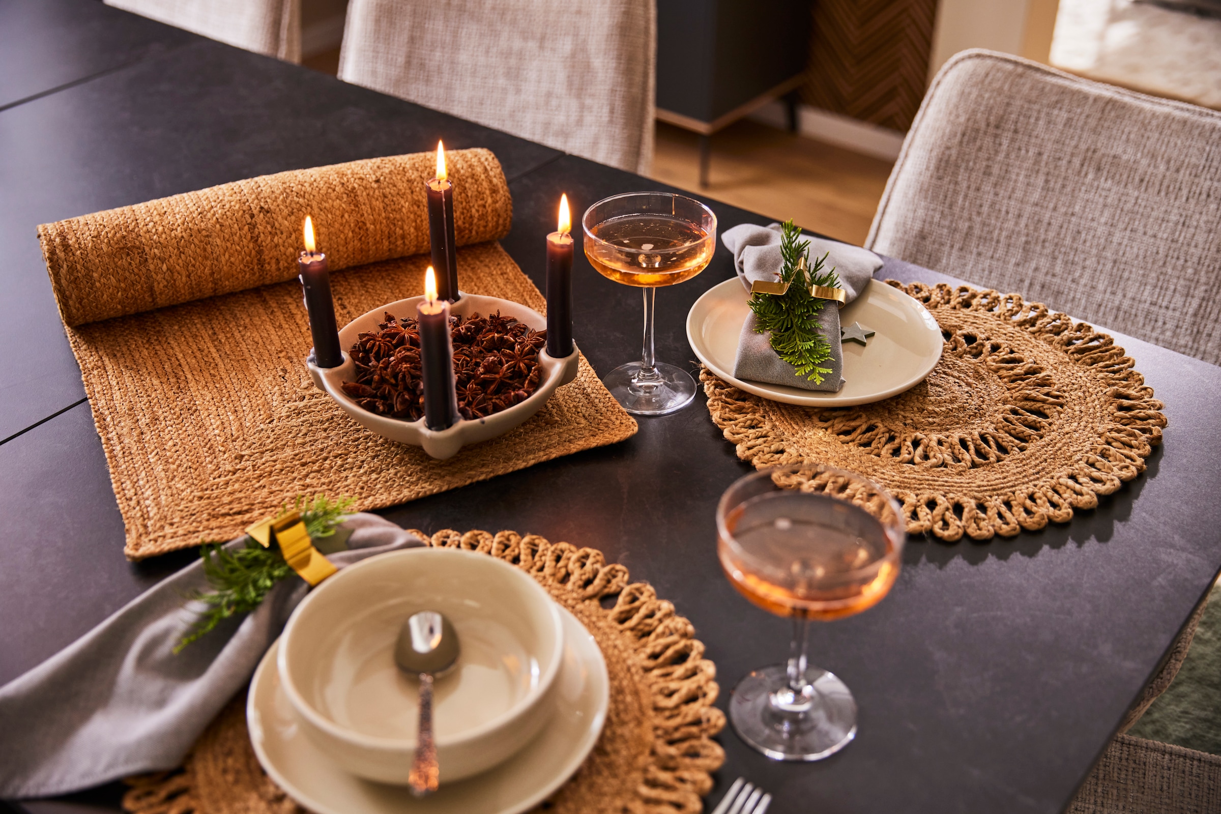 my home Tischläufer »Aimka« Jute, 40x150cm, modern und klassisch,