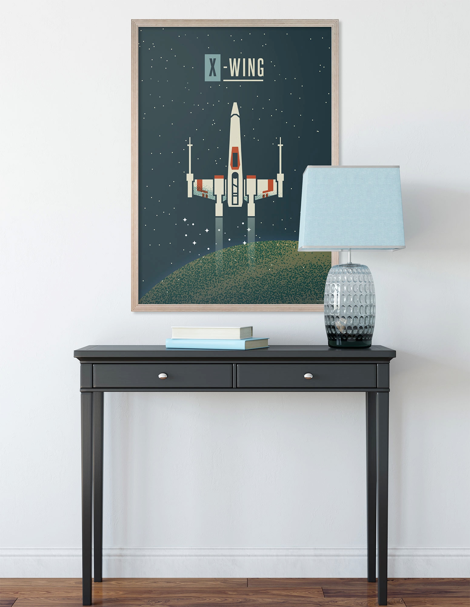 Image of Komar Wandbild "Star Wars Geeky X-Wing" Disney Set, 1 Stk. tlg. 30 x 40 cm (Breite x Höhe) - Kinderzimmer, Dekoration