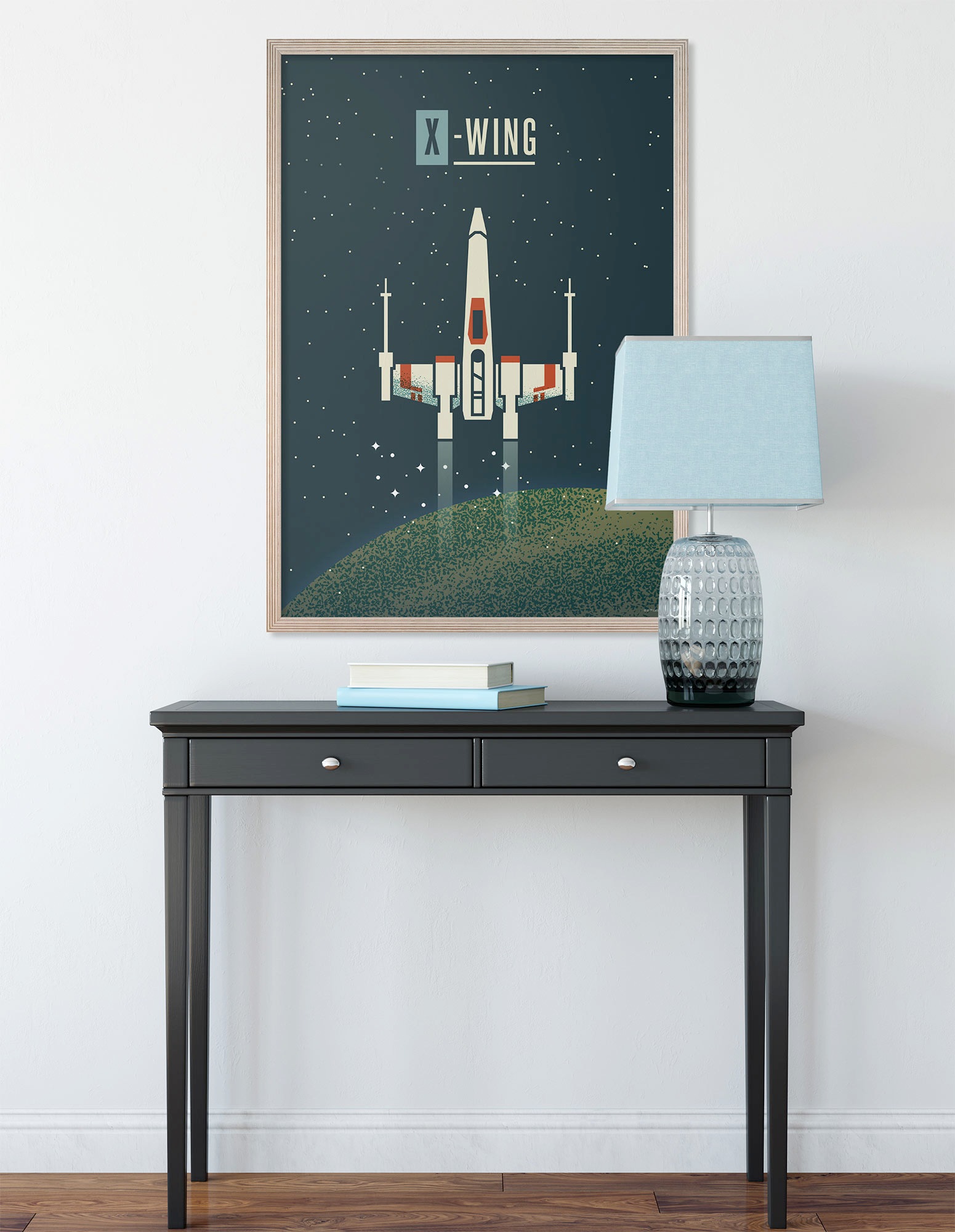 Image of Komar Wandbild "Star Wars Geeky X-Wing" Disney Set, 1 Stk. tlg. 50 x 70 cm (Breite x Höhe) - Kinderzimmer, Dekoration