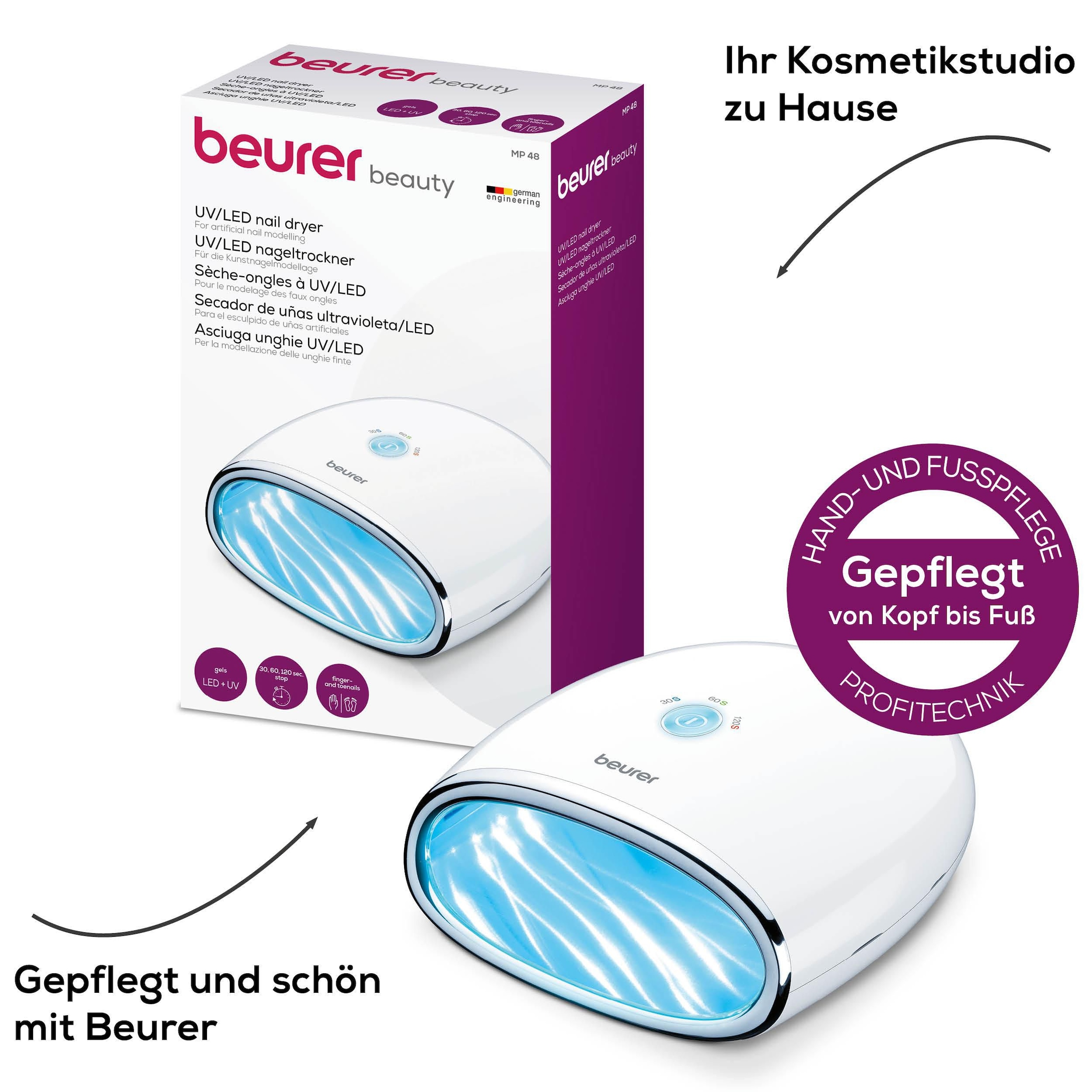 BEURER Lichthärtungsgerät »MP 48, schnelles und gleichmässiges Aushärten von Gelen«, Timerfunktion mit 30, 60 und 120 Sekunden