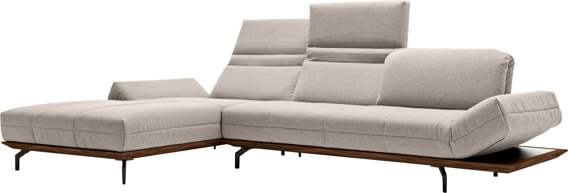 Creation BY ROLF BENZ Canapé d'angle »CR.420, Designecksofa, L-Form« en 2 qualités, cadre en bois chêne naturel ou noyer, largeur 293 cm