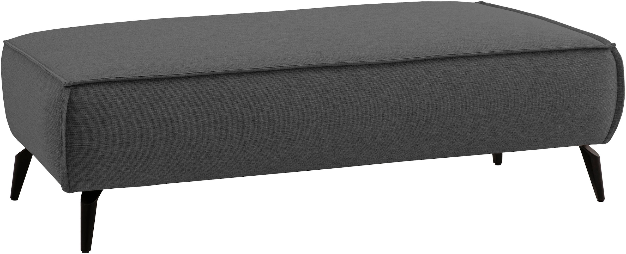 Home affaire Hocker »TVINNU, mit Kedernaht, Cord u. Flachgewebe« zur Serie TVINNU, gemütlicher Sitzkomfort, rechteckig, schwarze Füsse