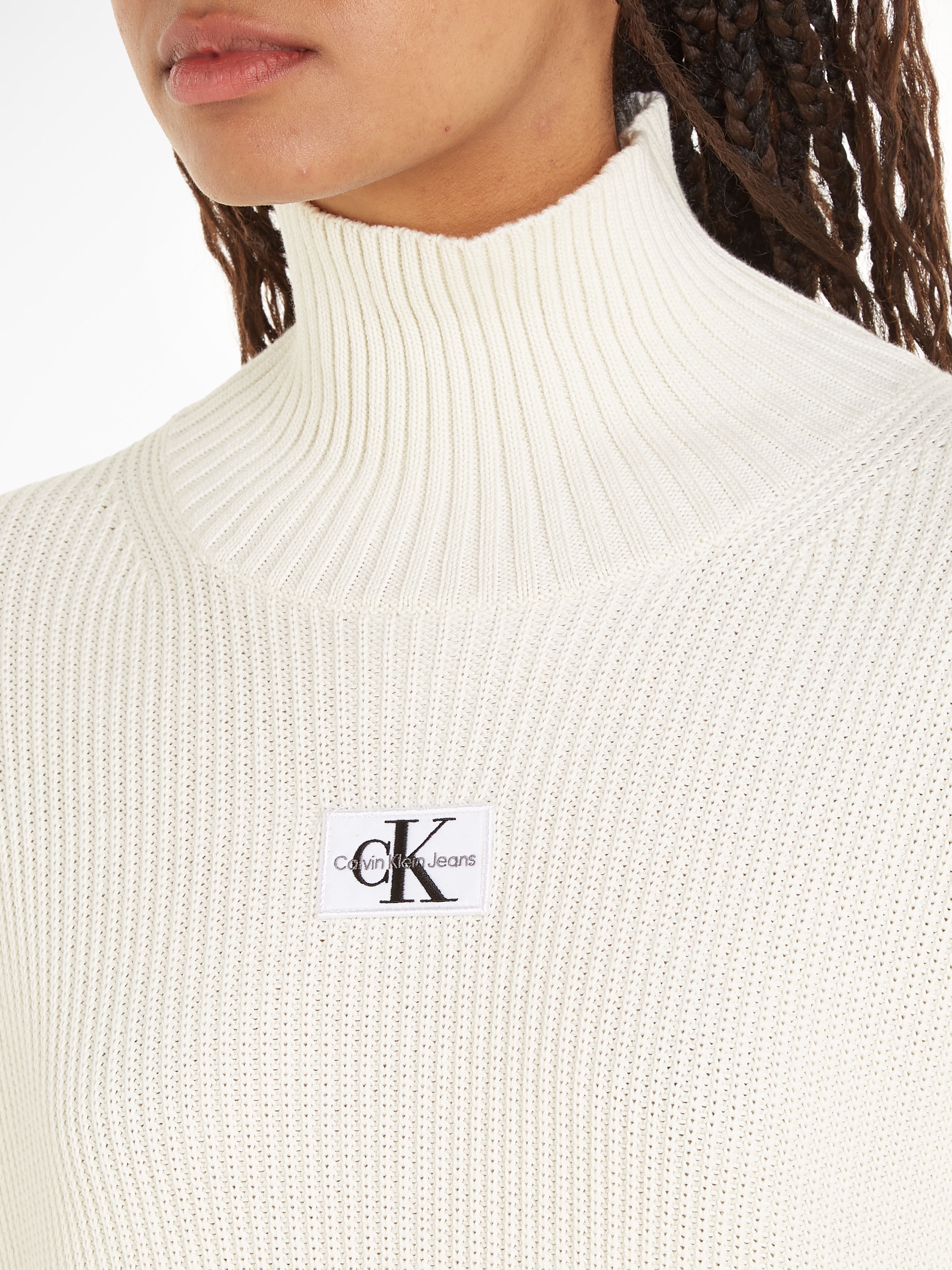Calvin Klein Jeans Sweatkleid »WOVEN LABEL LOOSE SWEATER DRESS« Commander  simplement