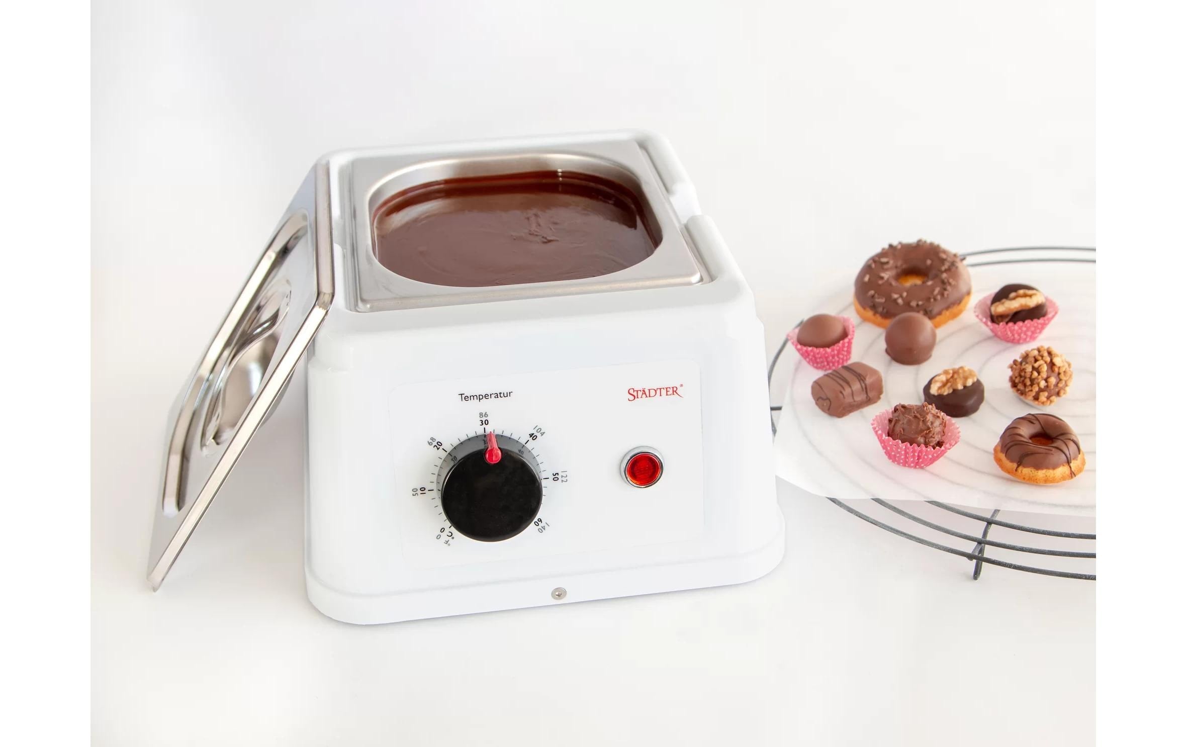 STÄDTER Elektro-Fondue »Temperiergerät 3 Teile« Zum Schmelzen und Temperieren von Schokolade und Kuvertüre