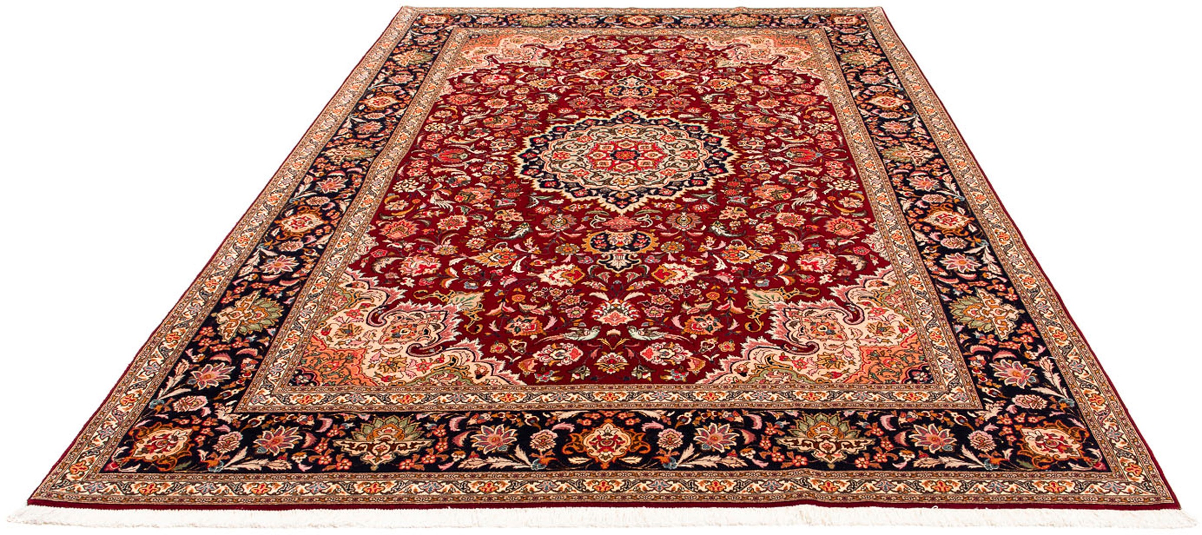 Image of morgenland Orientteppich »Perser - Täbriz - Royal - 303 x 209 cm - dunkelrot«, rechteckig, 7 mm Höhe, Wohnzimmer, Handgeknüpft, Einzelstück mit Zertifikat bei Ackermann Versand Schweiz