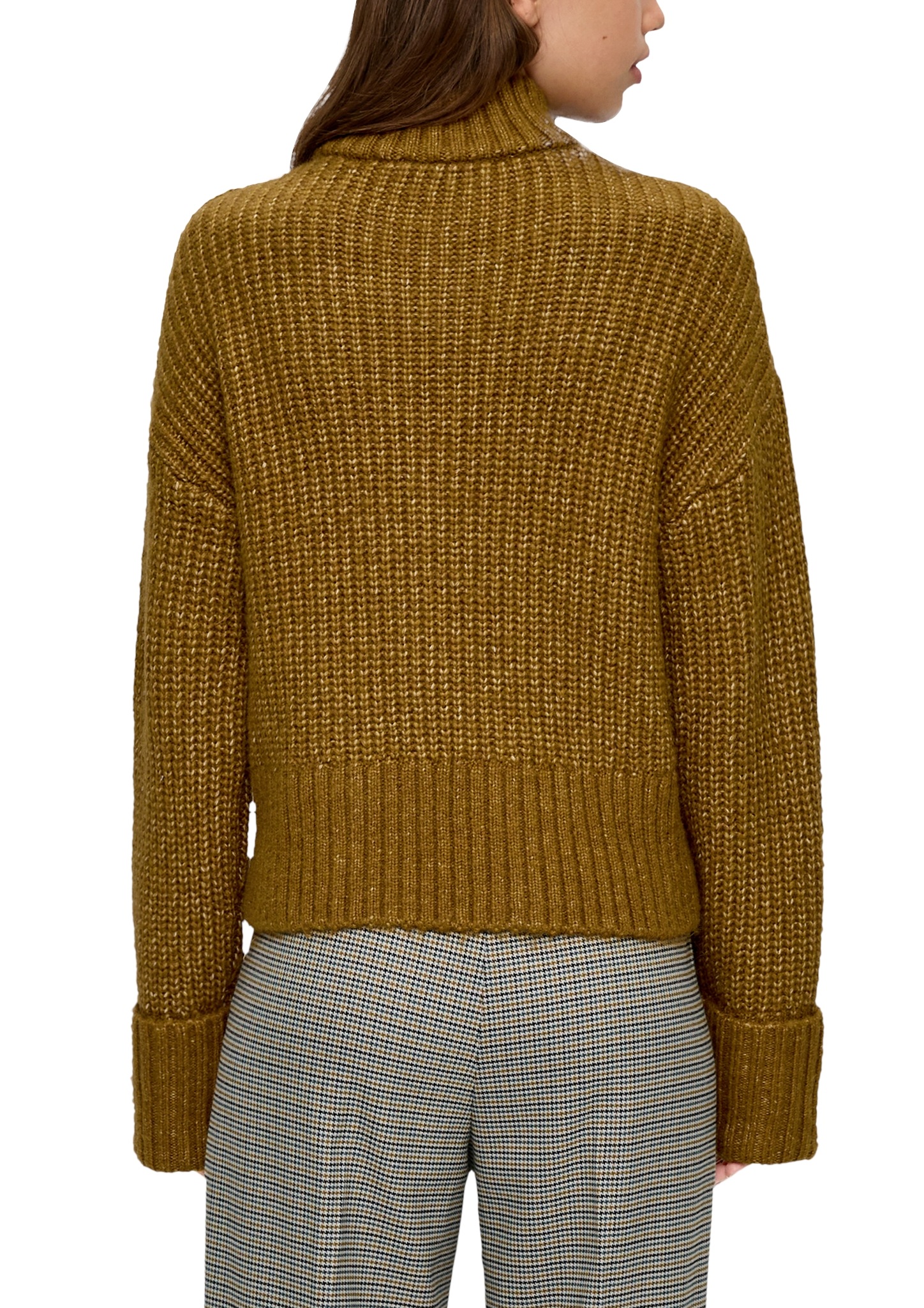 QS Strickpullover, mit fixiertem Umschlag