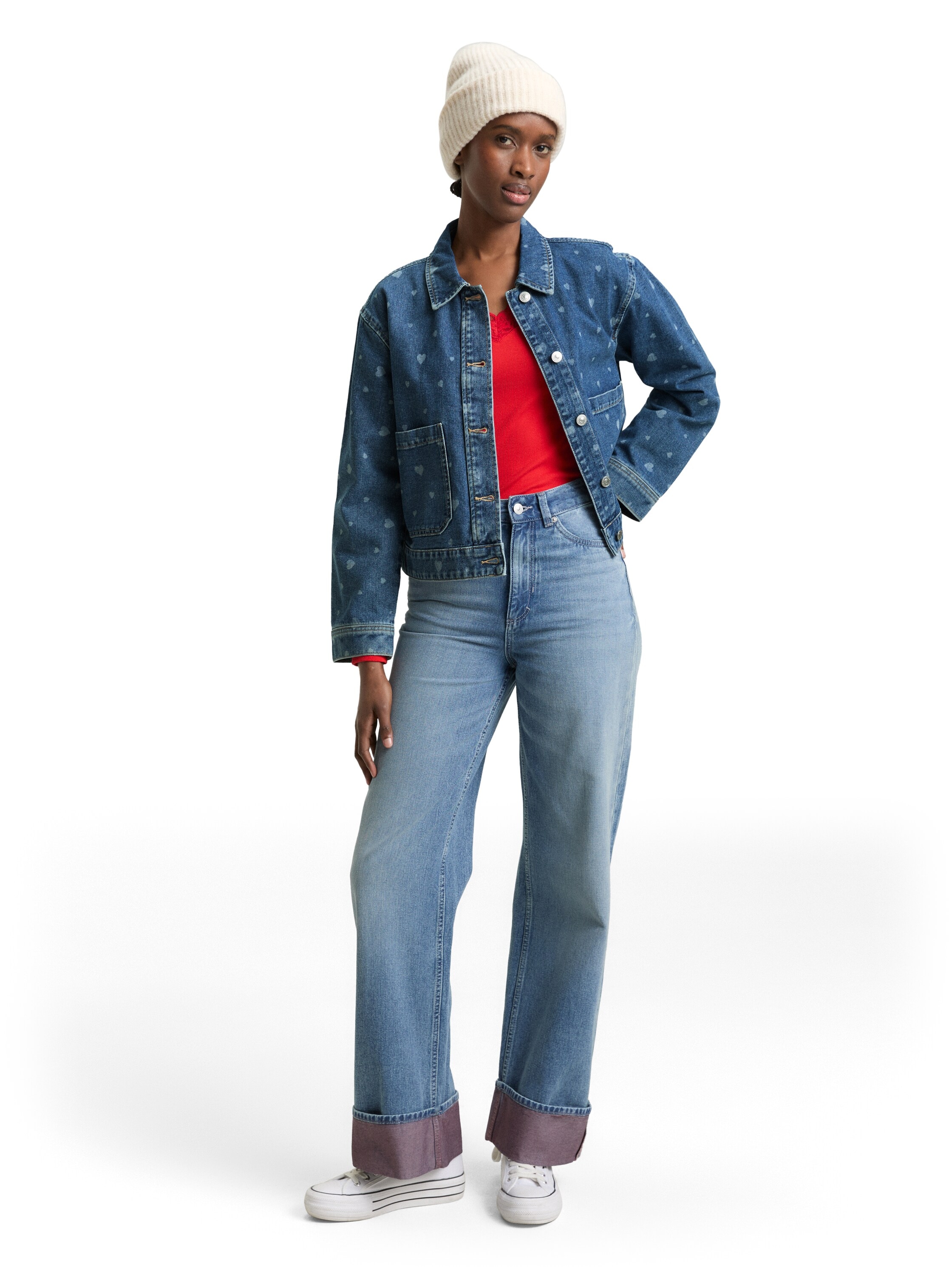 TOM TAILOR Denim Jeansjacke mit All-Over Print