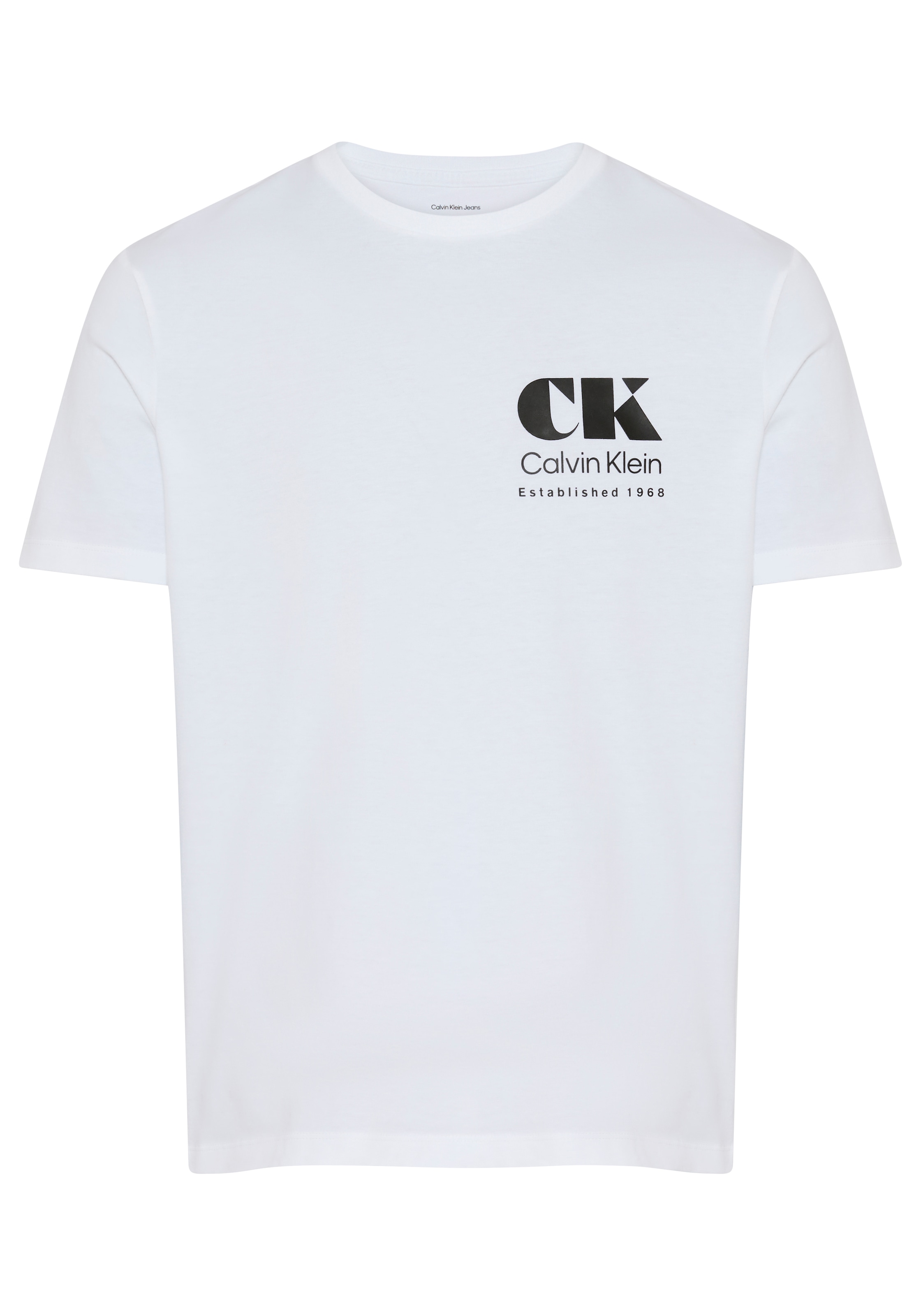Calvin Klein Jeans T-shirt Col rond, coton pur, grand imprimé au dos