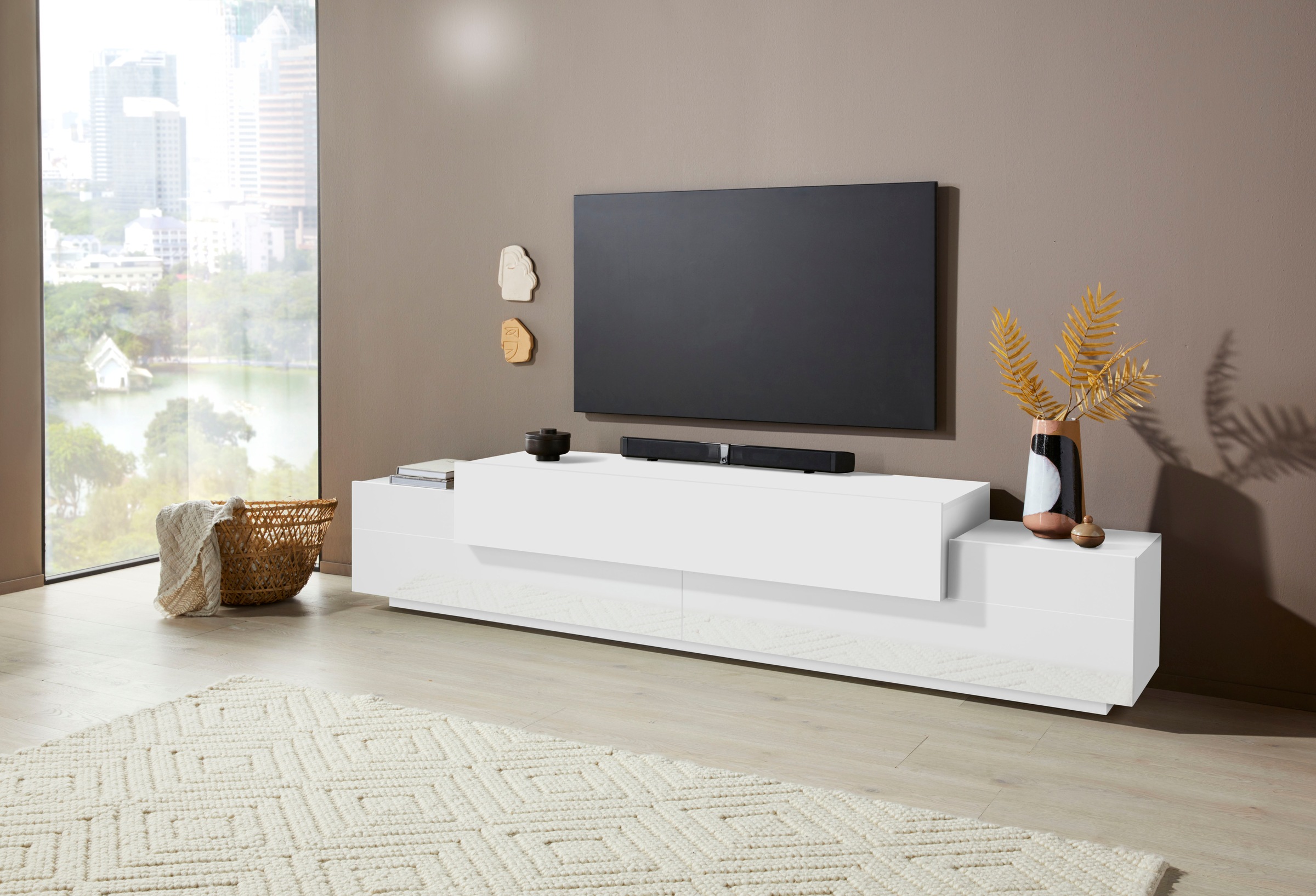 Ahd Amazing Home Design - Mobile Porta Tv Moderno 240x45x51,5cm - Celestia - Colore: Antracite