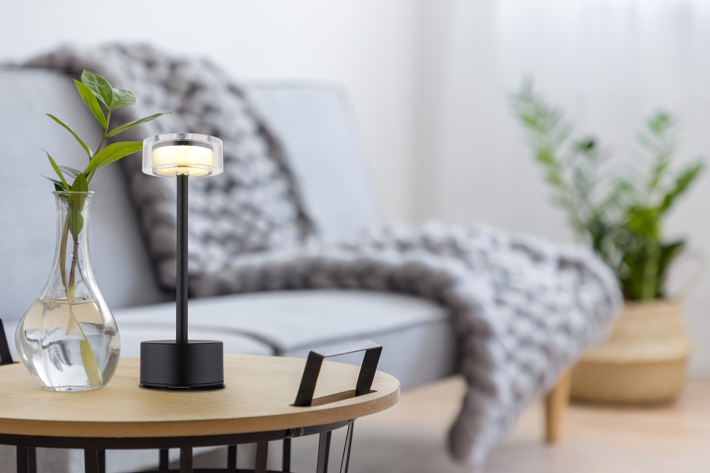 GLOBO LIGHTING Lampe de table LED »SHIRA« 1 cuis blanc chaud - blanc froid Akkutischleuchte, Touchdimmer, Lichttemperaturwechsel