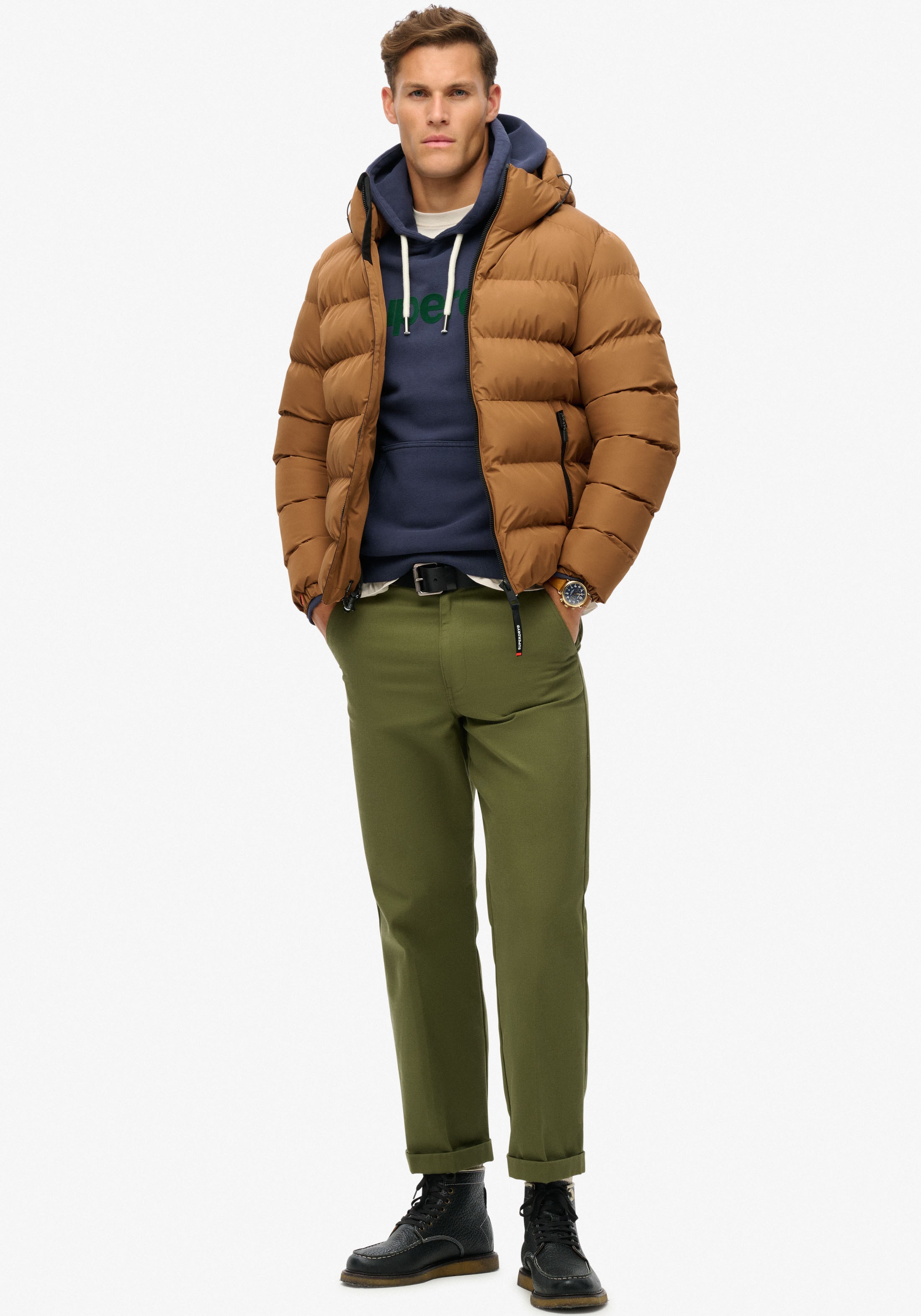 Superdry Steppjacke »HOODED SPORTS PUFFER JACKET«, mit Kapuze