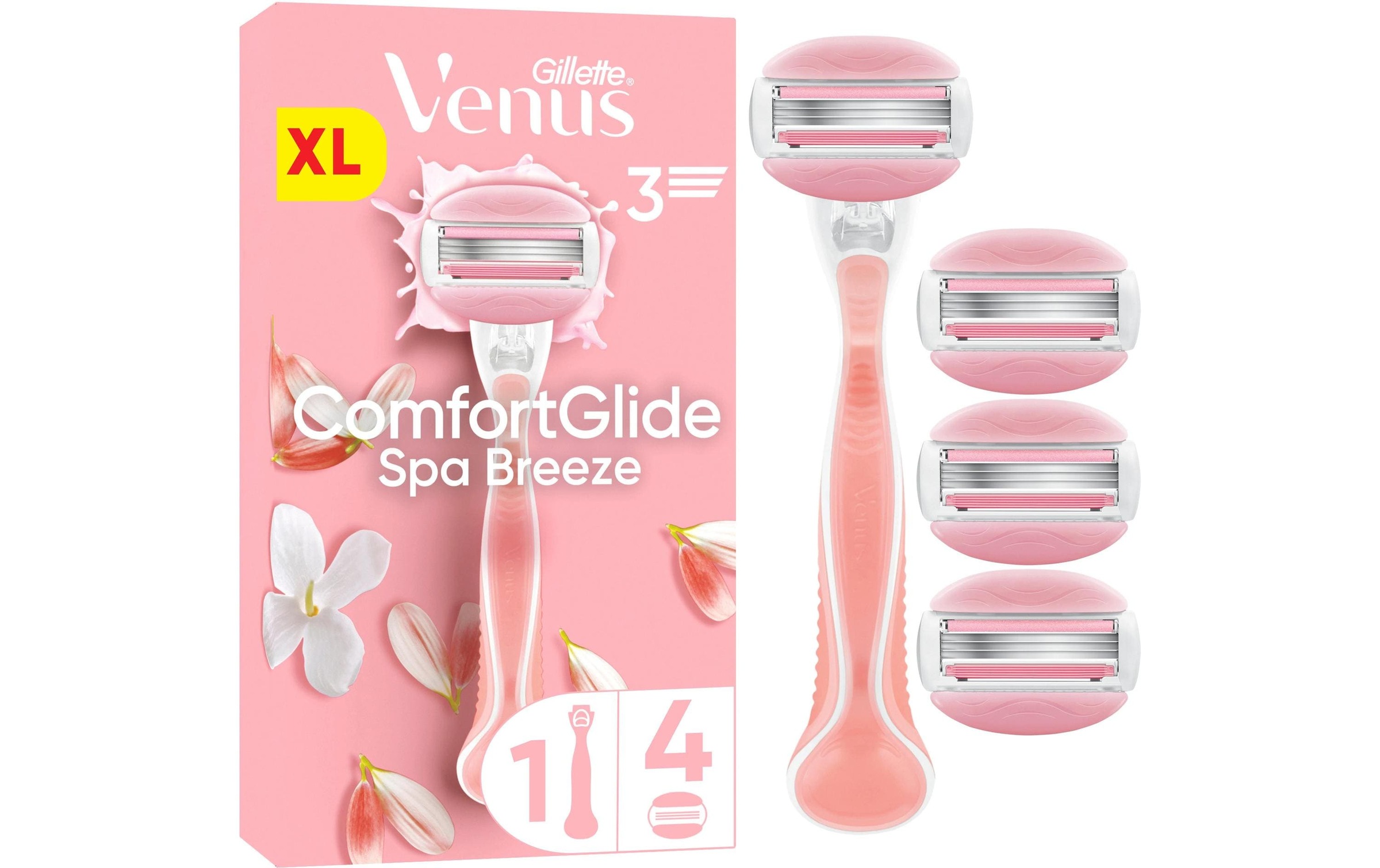 Image of Gillette Venus Nassrasierer "ComfortGlide Spa Breeze 4er + Handstück"