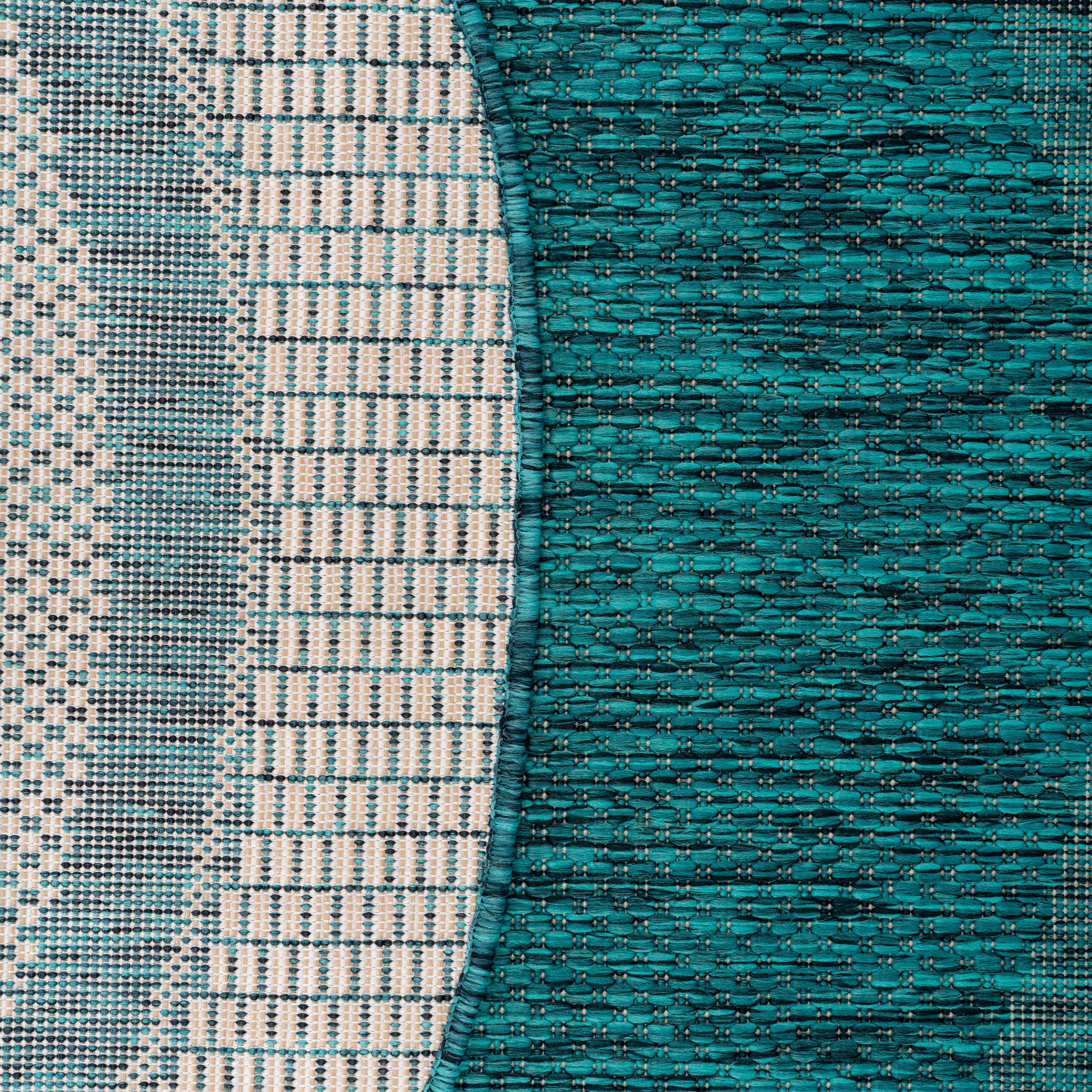 Paco Home Teppich »Roma 272« rund 4 mm Höhe Flachgewebe, meliert, mit dezenter Bordüre, In- und Outdoor geeignet