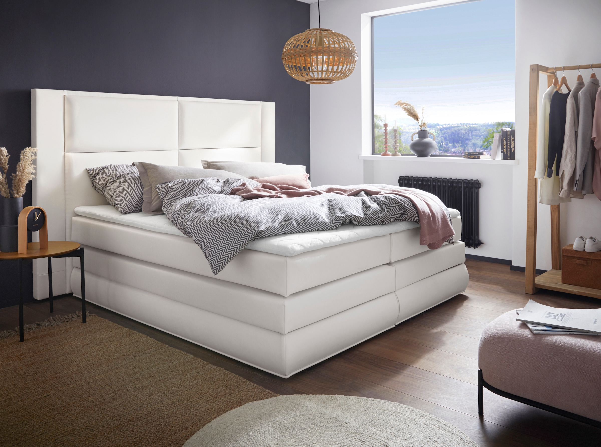 COLLECTION AB Boxspringbett Copenhagen, inklusive Bettkasten und Topper, wahlweise mit LED-Beleuchtung