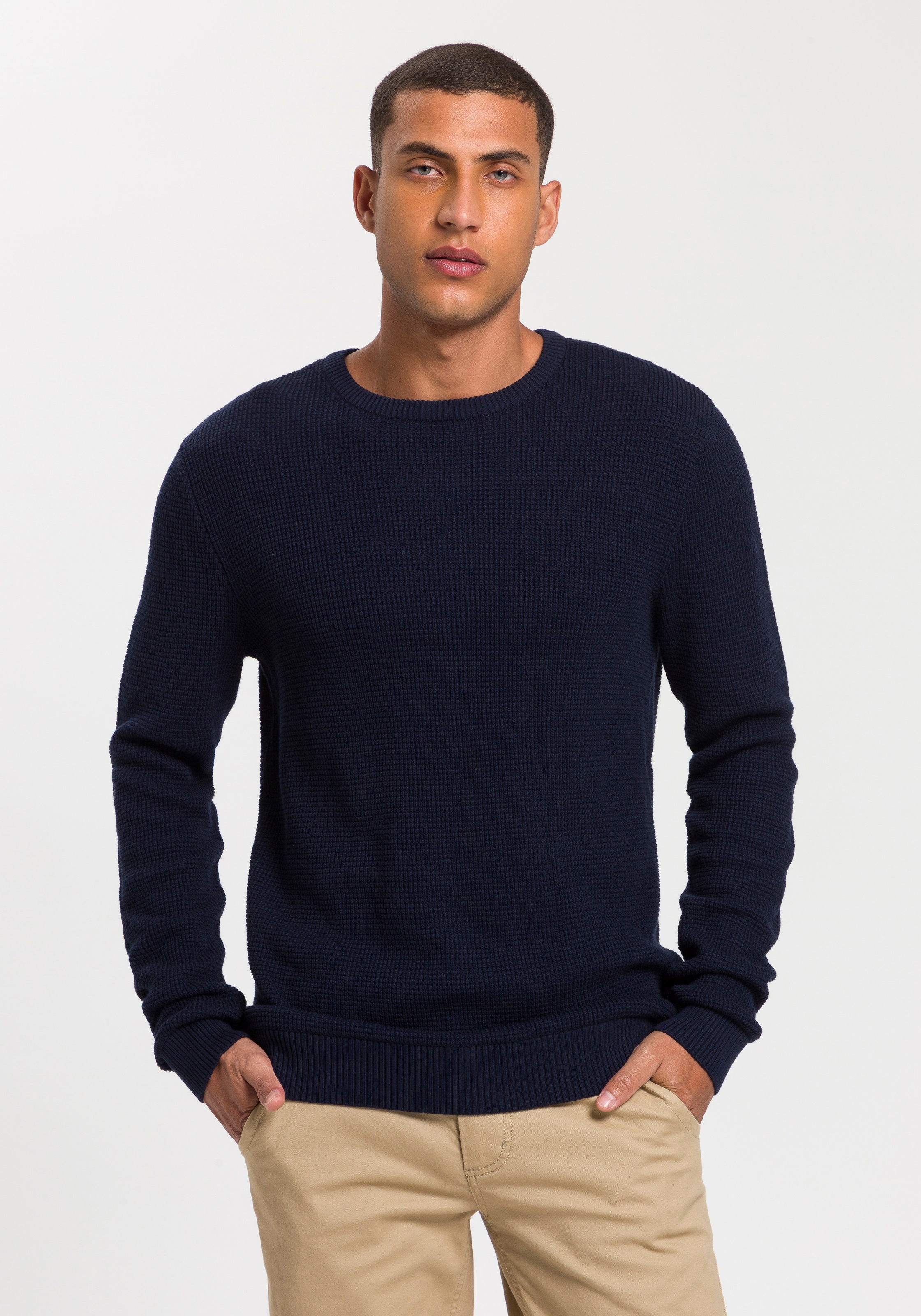 Image of John Devin Rundhalspullover, in melierter Optik bei Ackermann Versand Schweiz