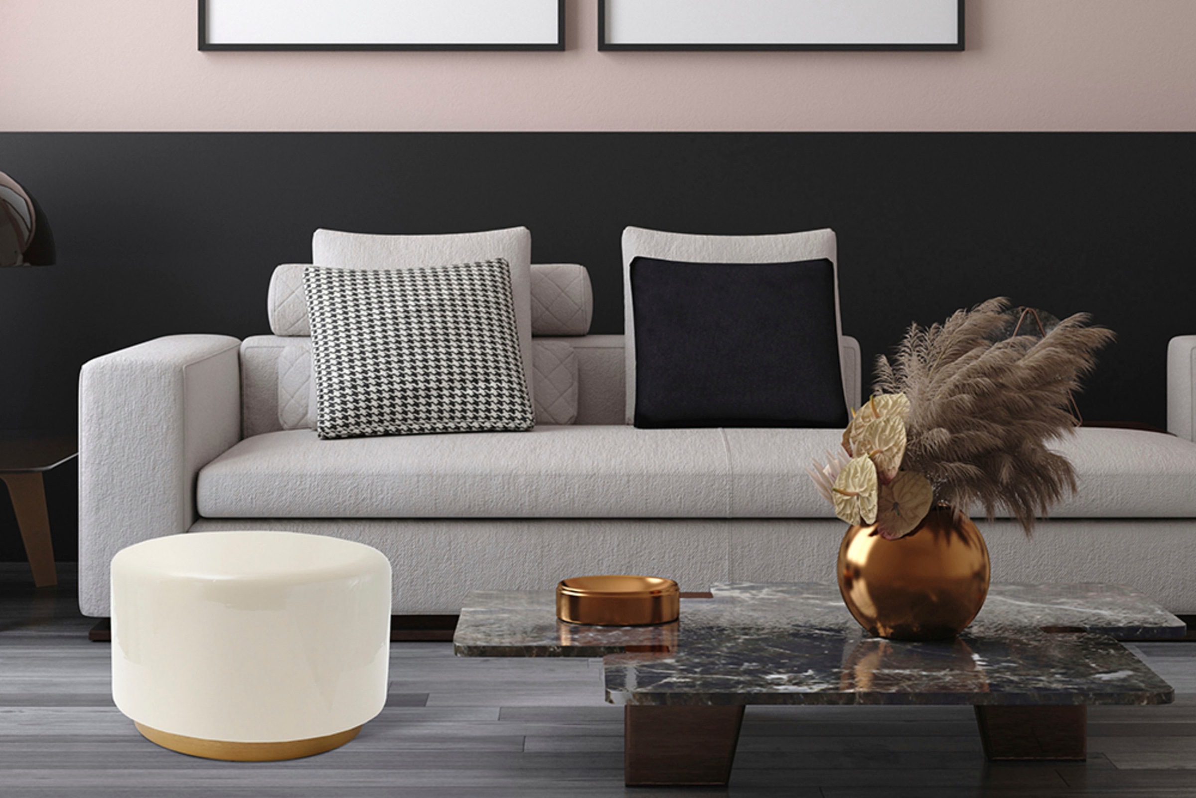 Kayoom Sitzhocker »Hocker Artisse, Edler Touch durch goldfarbenenen Sockel«, (1 St.), stilvoll, farbig lackiert, dekorativ, Moderner Look