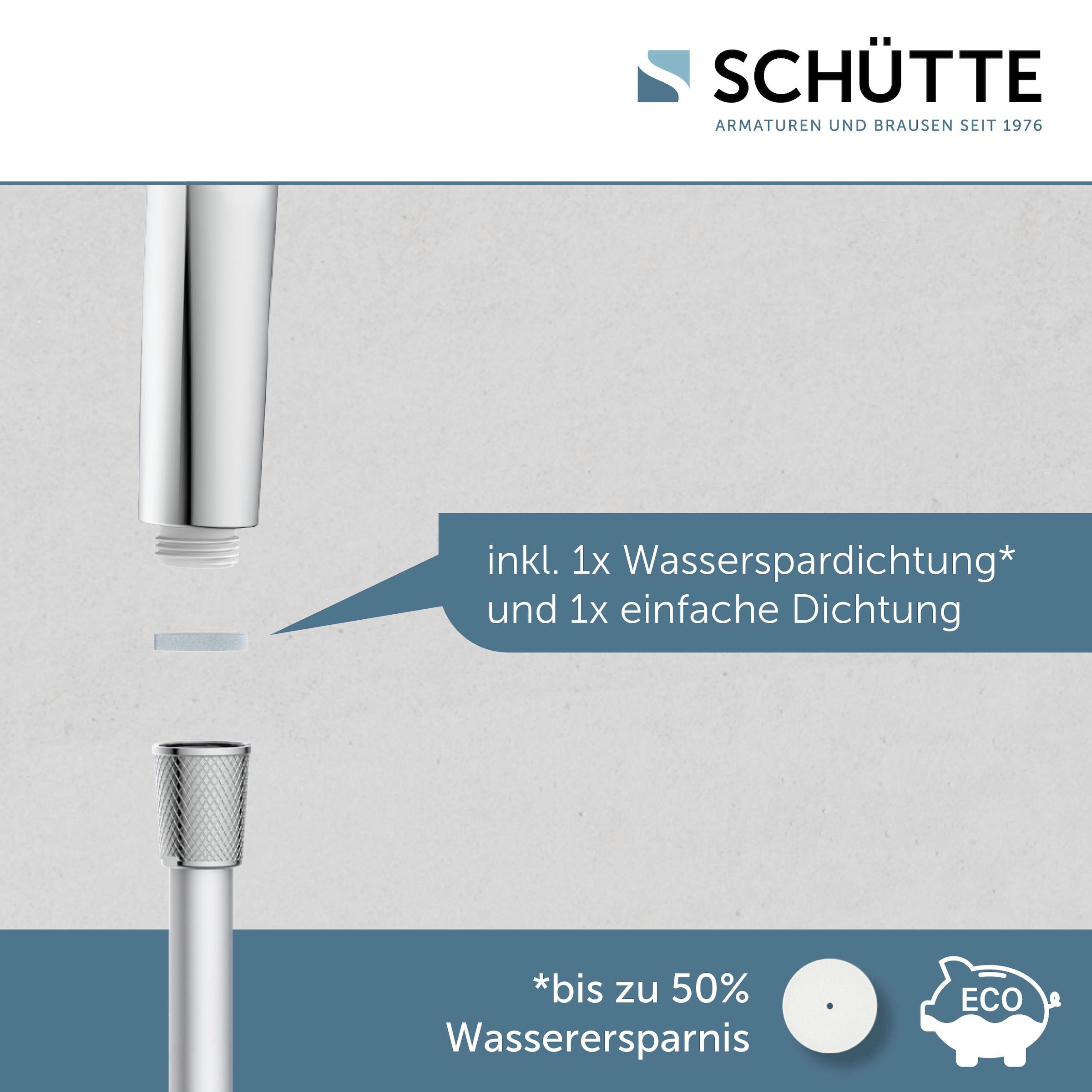 Schütte Handbrause »PERUZZI« 1 Stk. tlg. 3-fach verstellbar mit Booststrahl / Antikalk / wassersparend