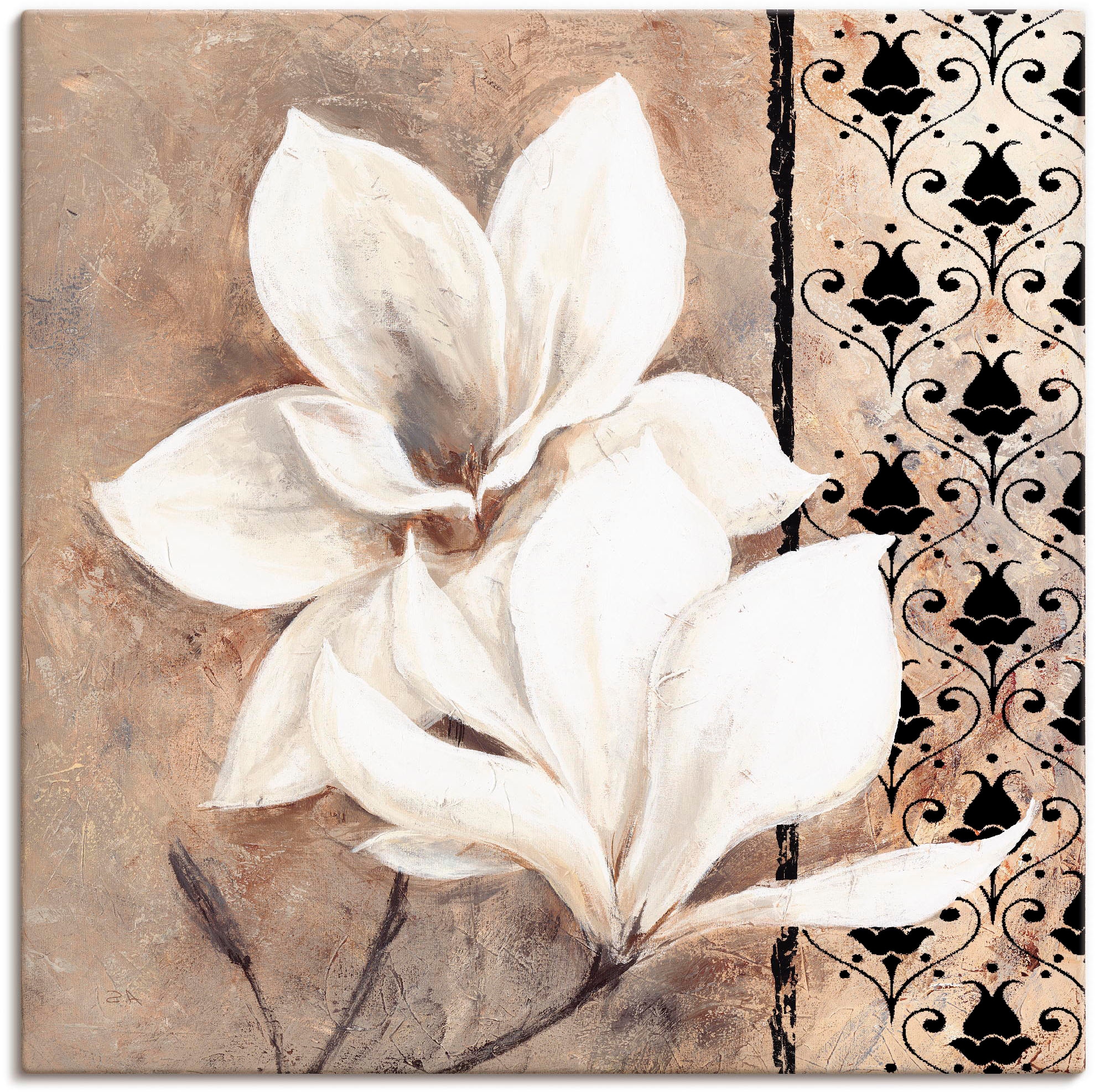 Image of Artland Leinwandbild "Klassische Magnolien" Blumenbilder 1 Stk. tlg. auf Holzrahmen gespannt