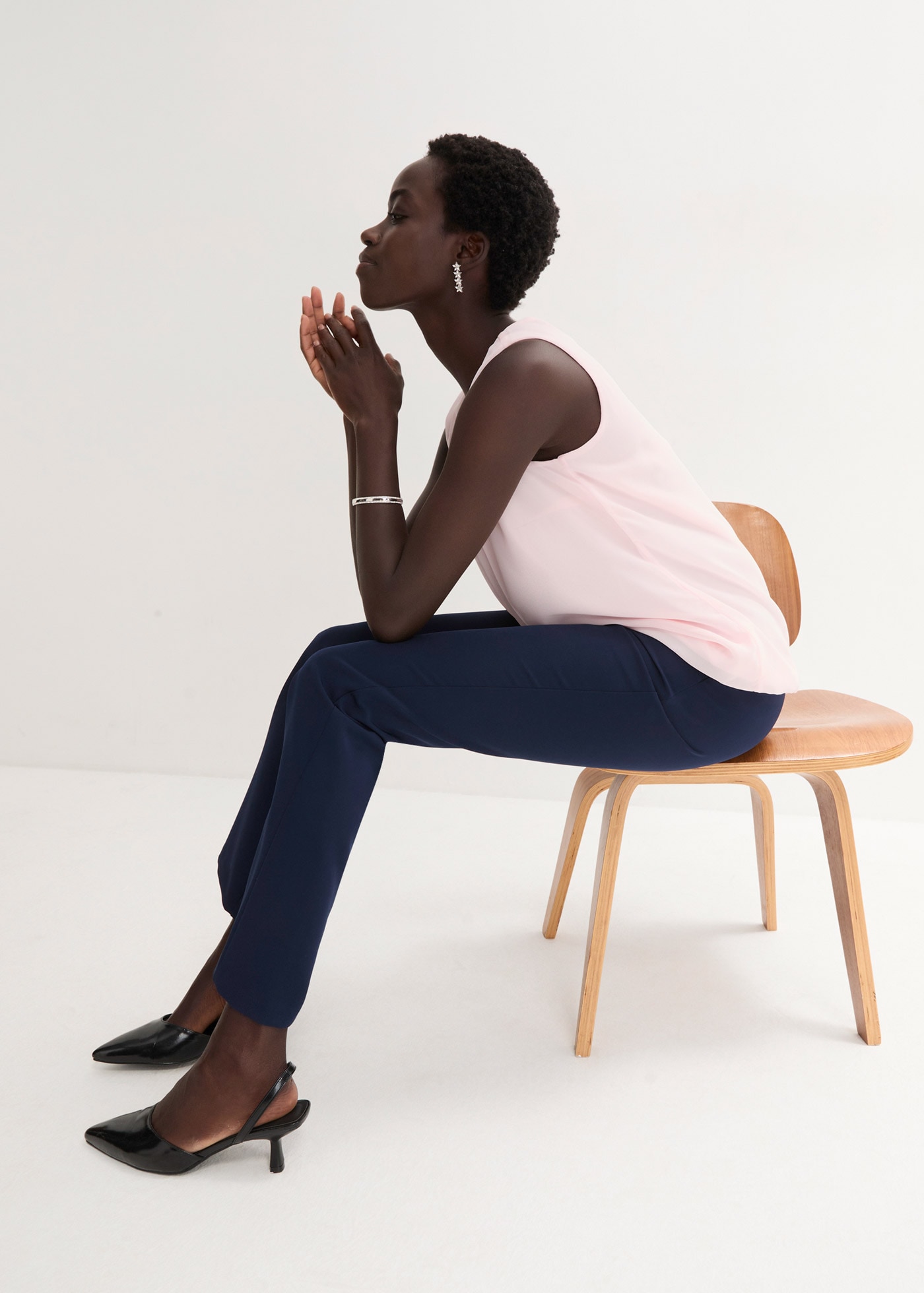 bonprix Top chemisier lockerer Schnitt, für Frühjahrsmode und Sommermode, aus Polyester