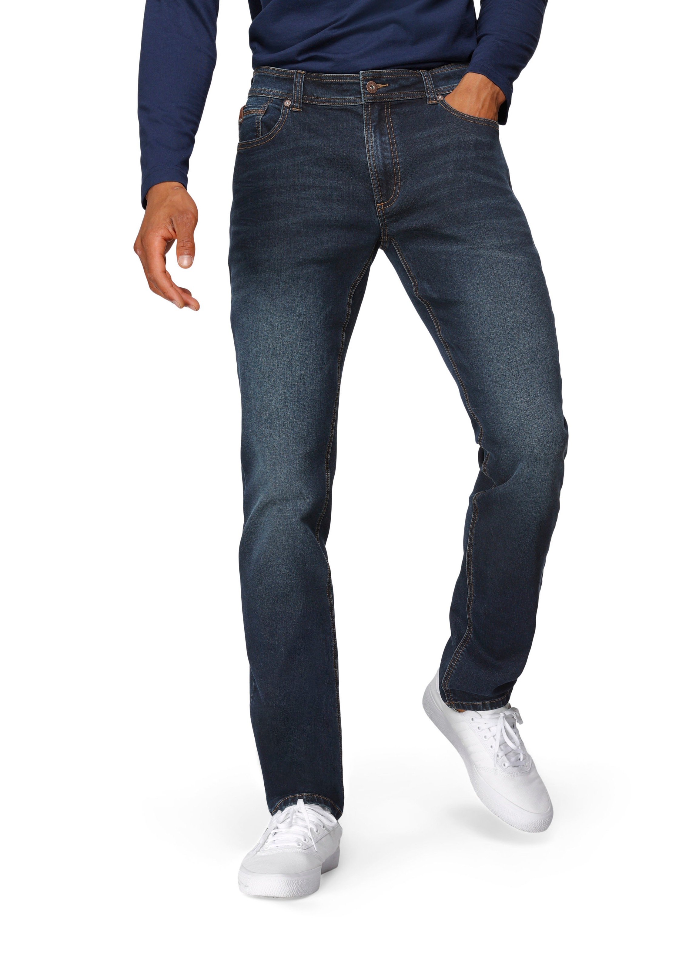 Image of Bruno Banani Slim-fit-Jeans "Grady" schmale Beinweite, niedrige Leibhöhe, figurbetonte Silhouette