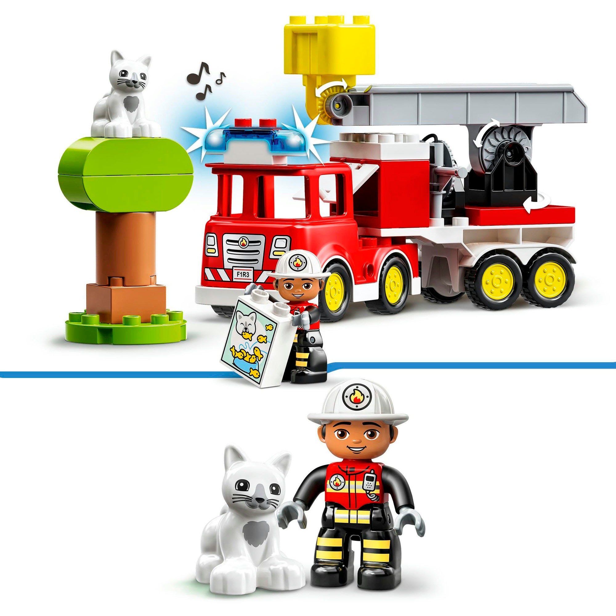 LEGO® Konstruktionsspielsteine »Feuerwehrauto (10969), LEGO® DUPLO«, (21 St.), mit Sirene und Licht; Made in Europe