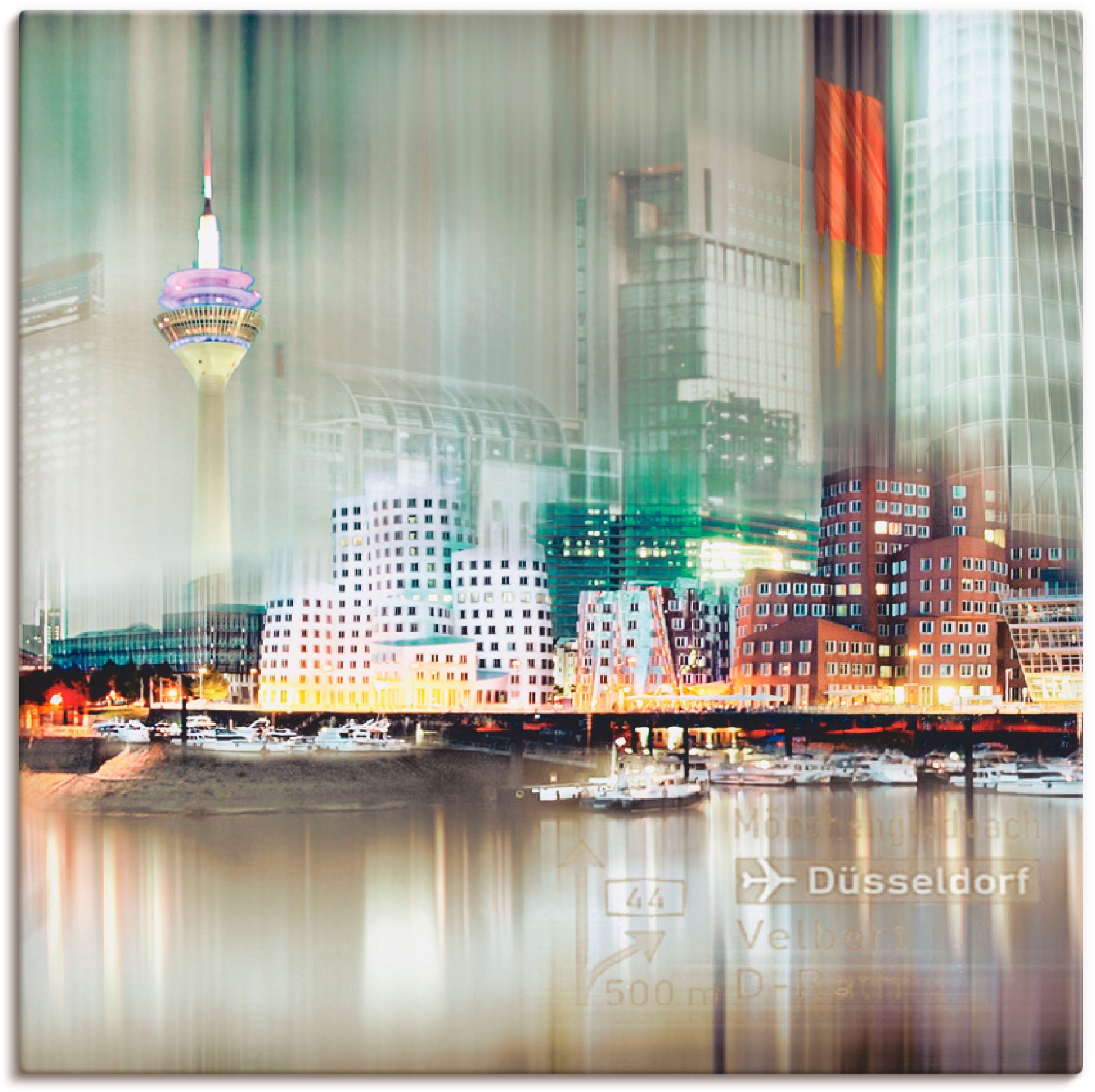 Image of Artland Wandbild »Düsseldorf Skyline Collage V«, Deutschland, (1 St.), in vielen Grössen & Produktarten -Leinwandbild, Poster, Wandaufkleber / Wandtattoo auch für Badezimmer geeignet bei Ackermann Versand Schweiz