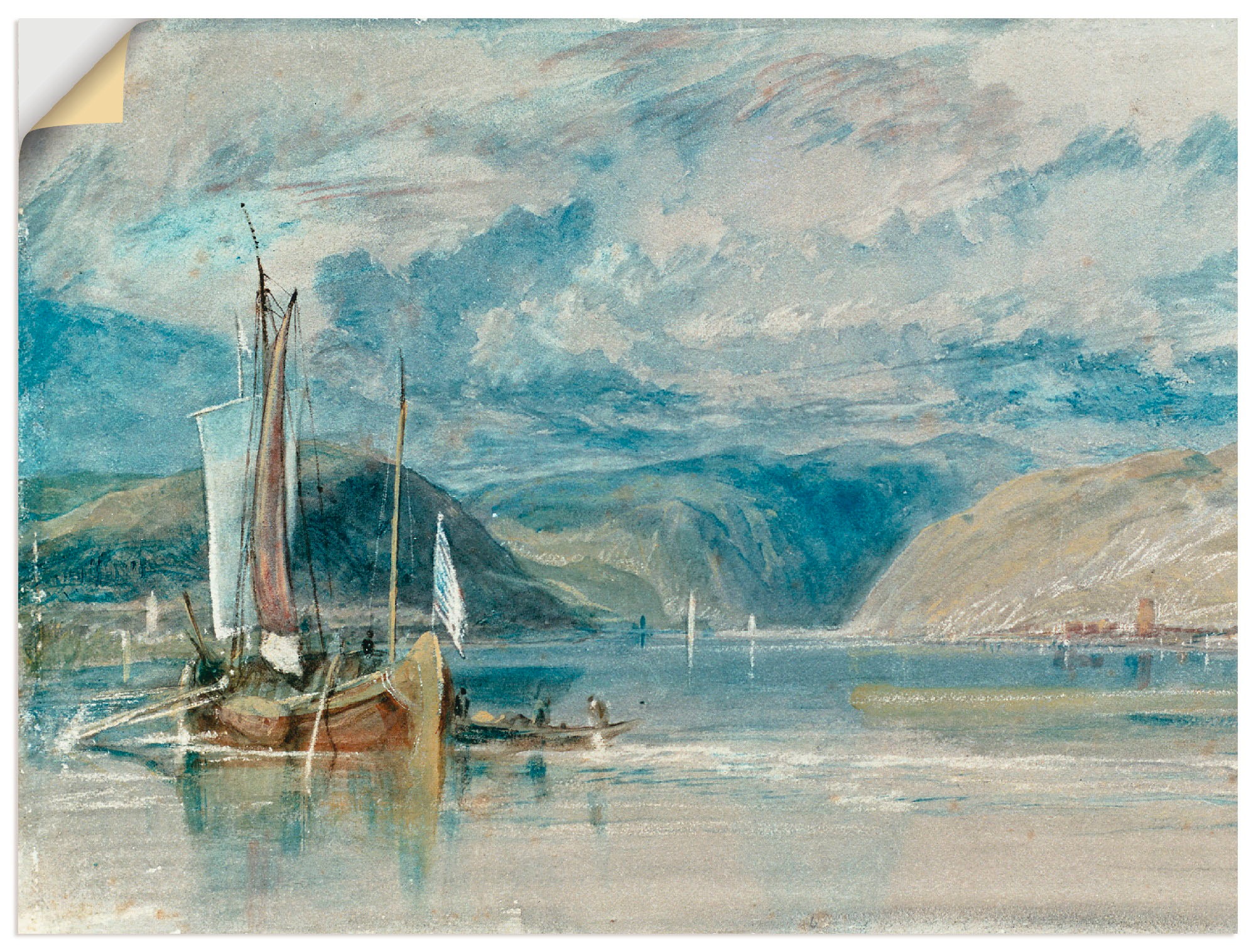 Image of Artland Wandbild »Rüdesheim, Blick auf das … 1817«, Gewässer, (1 St.), in vielen Grössen & Produktarten -Leinwandbild, Poster, Wandaufkleber / Wandtattoo auch für Badezimmer geeignet bei Ackermann Versand Schweiz