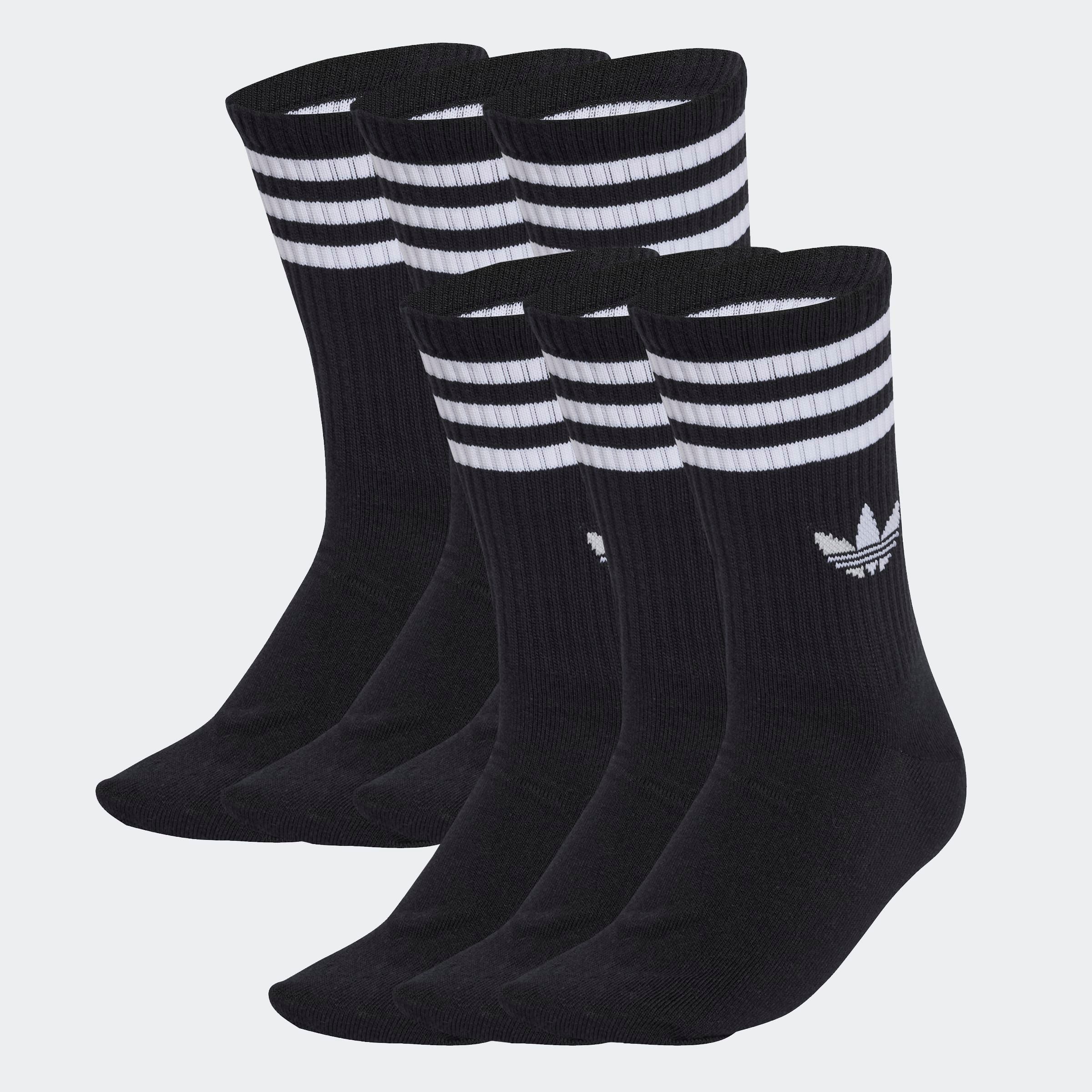 Image of adidas Originals Sportsocken "3-STREIFEN CREW, 6 PAAR" 6 Paar tlg. für Erwachsene, geripptes Material am Bein