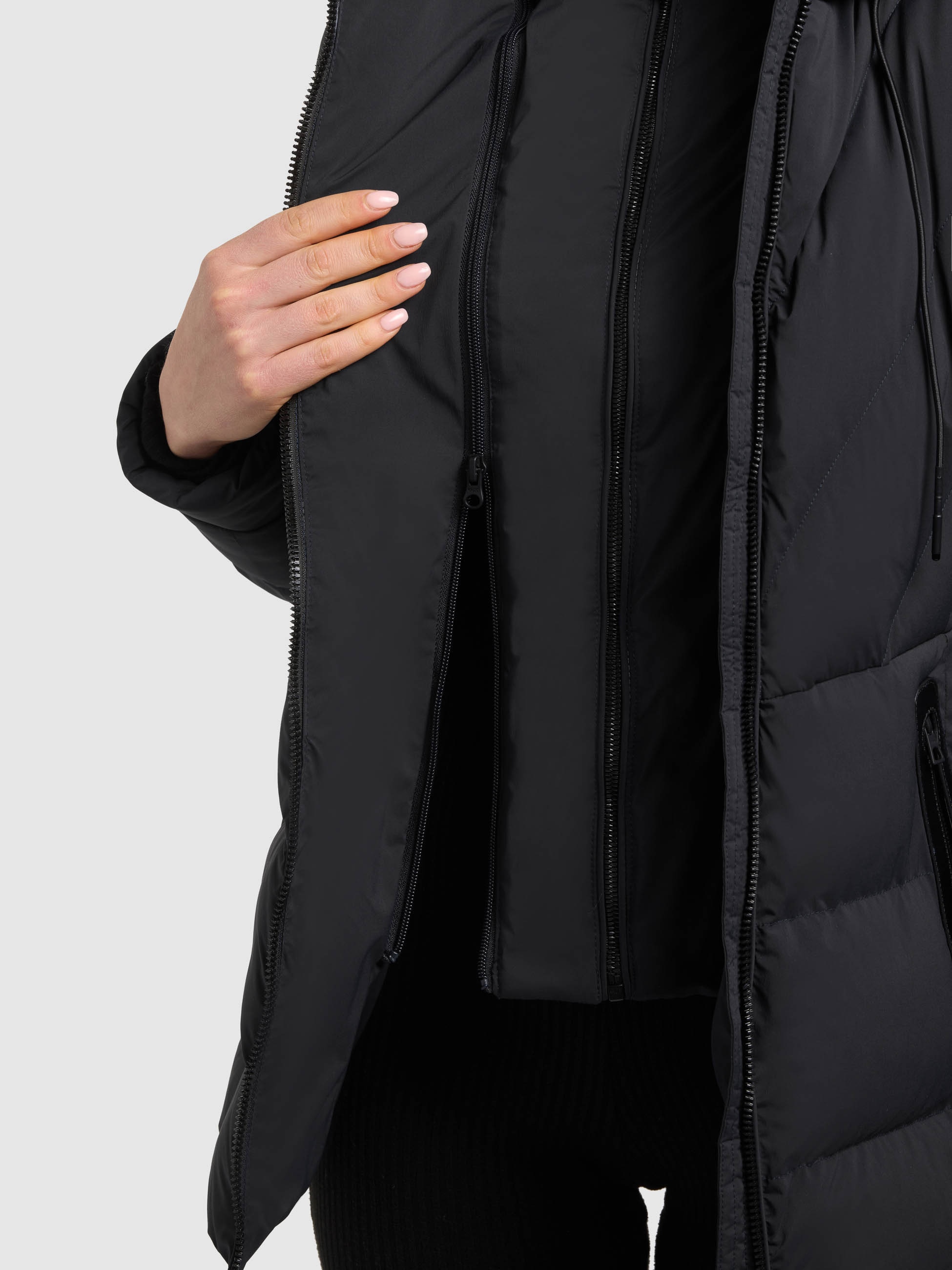 khujo Steppjacke »RABB2« mit Kapuze Applikationen aus Kunstleder