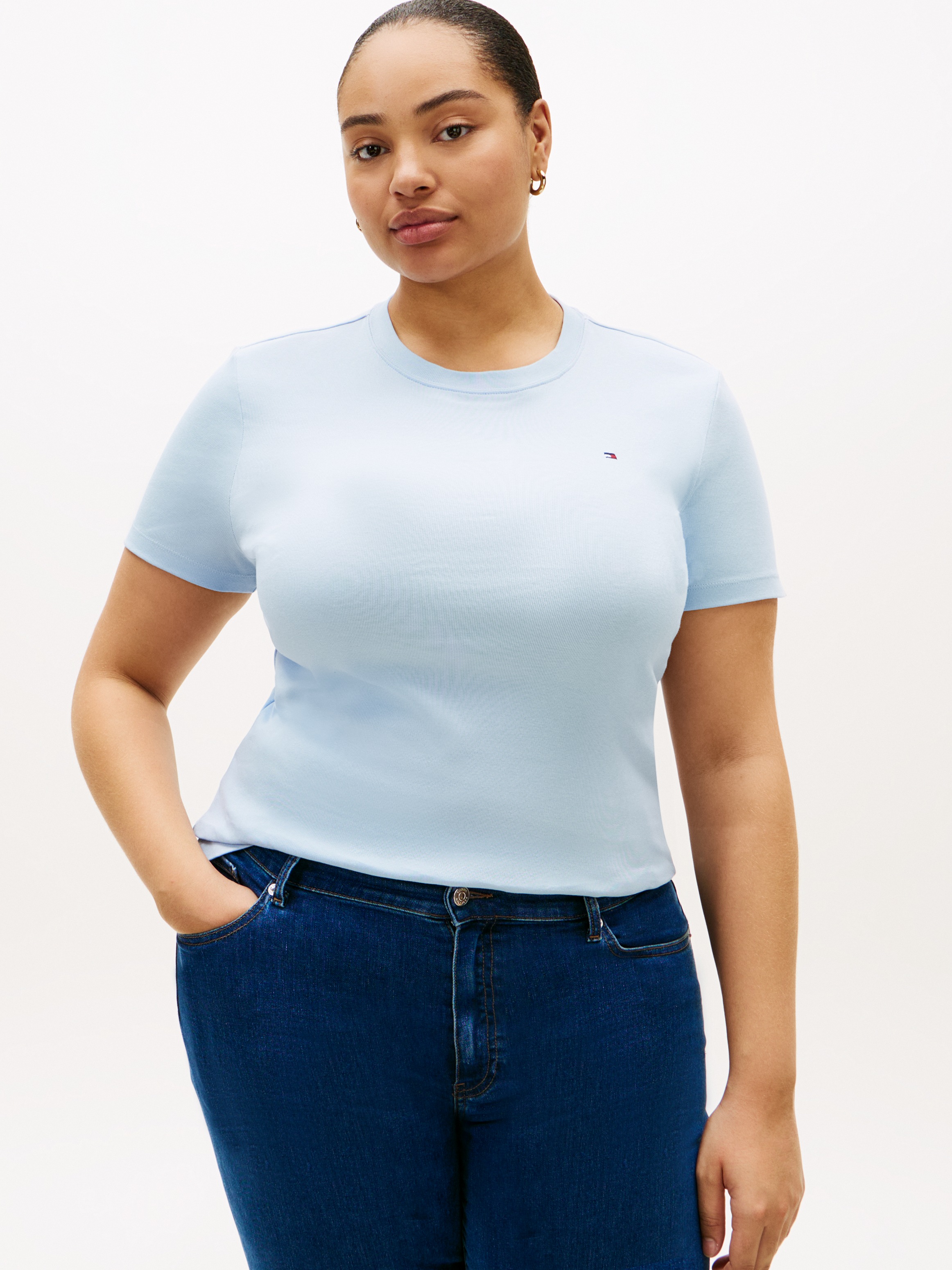 Image of Tommy Hilfiger Curve T-Shirt "CRV SLIM CODY C-NK SS" in grossen Grössen