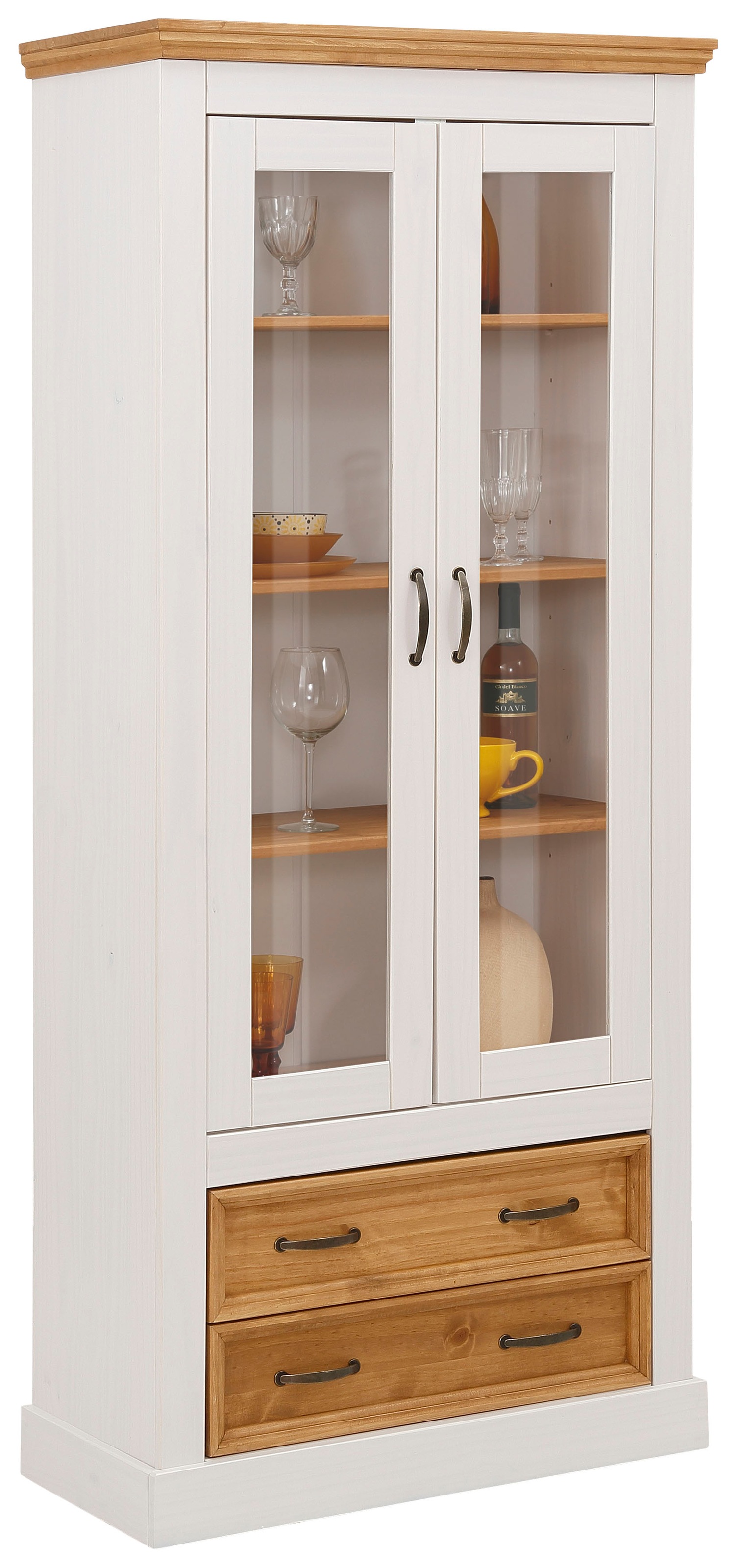 Image of GOODproduct Vitrine "Selma" Höhe 180 cm, mit schöner Holzmaserung